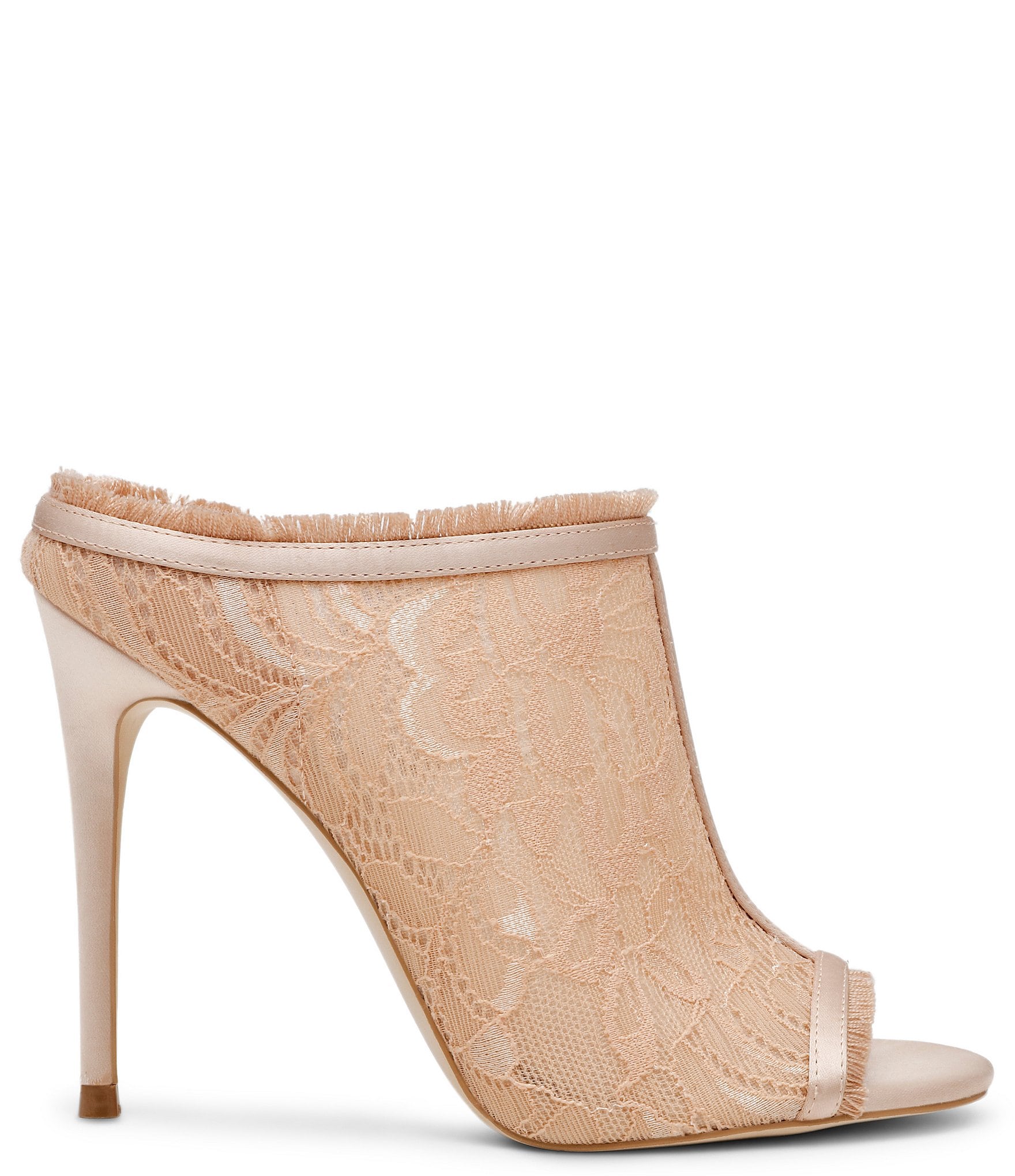 Steve Madden Kourt Satin Lace Stiletto Dress Sandals