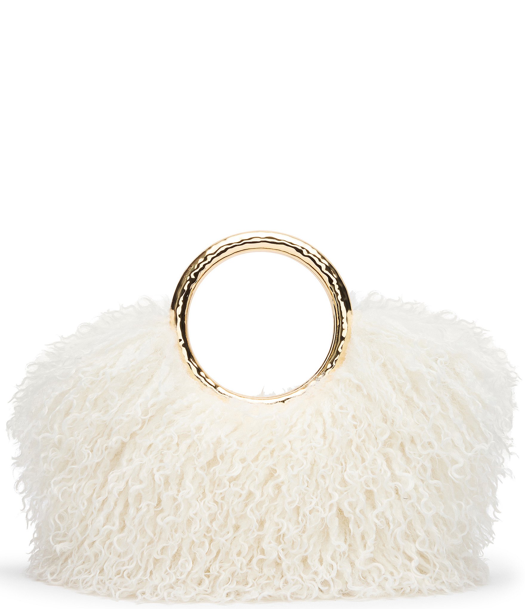 Steve Madden Kova Faux Fur Metal O Ring Handle Bag
