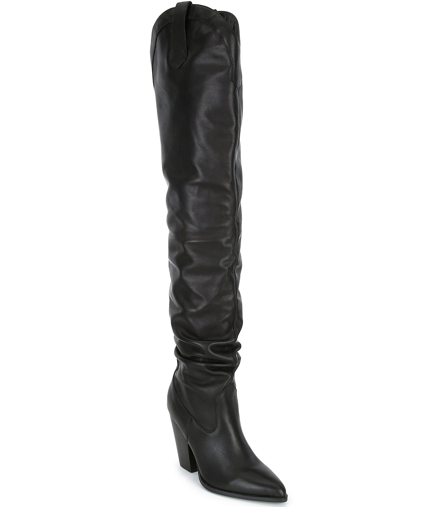 Steve Madden Landy Leather Over-the-Knee Western Boots | Dillard's