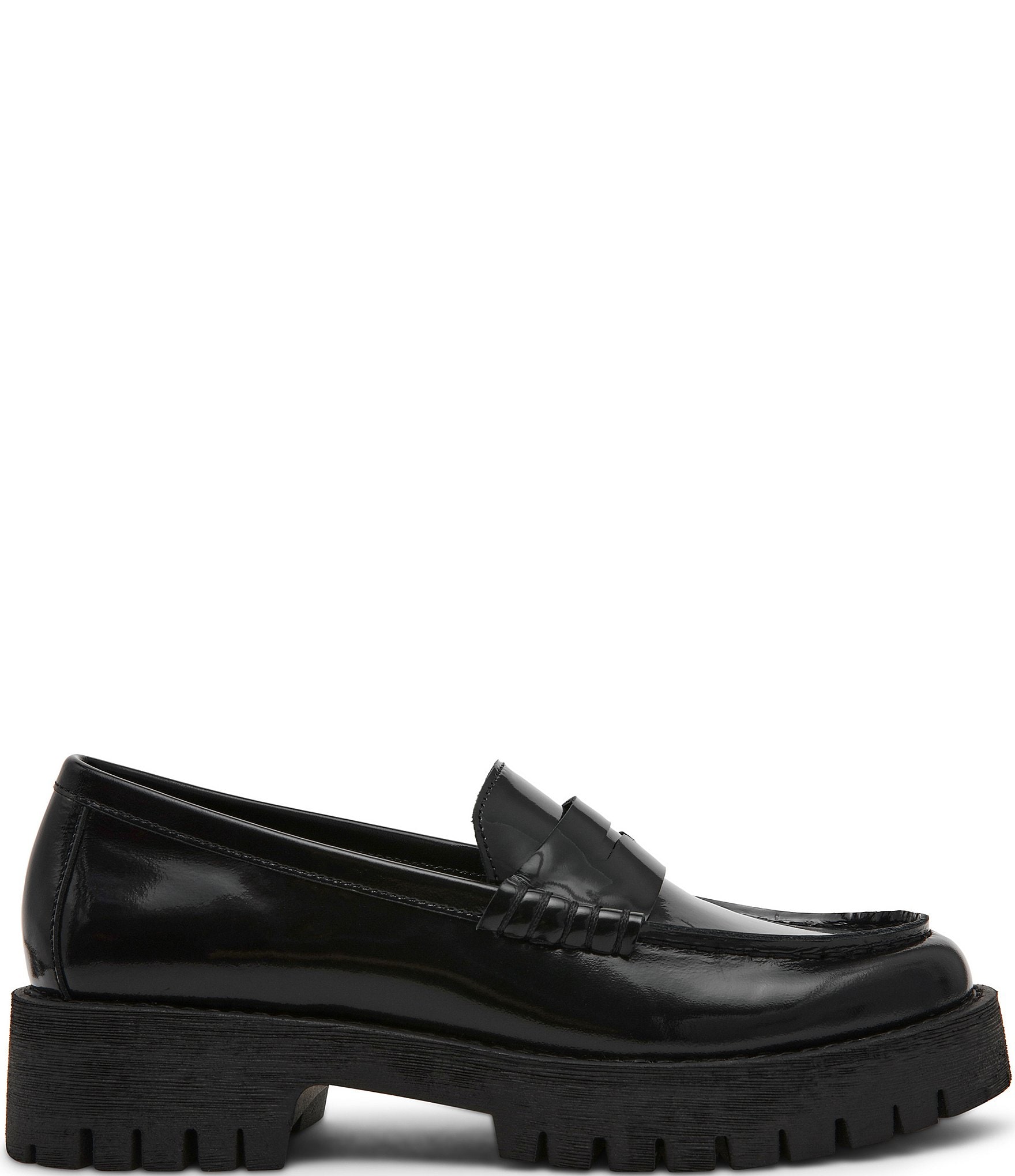 Steve Madden Langsten Leather Platform Lug Sole Penny Loafers