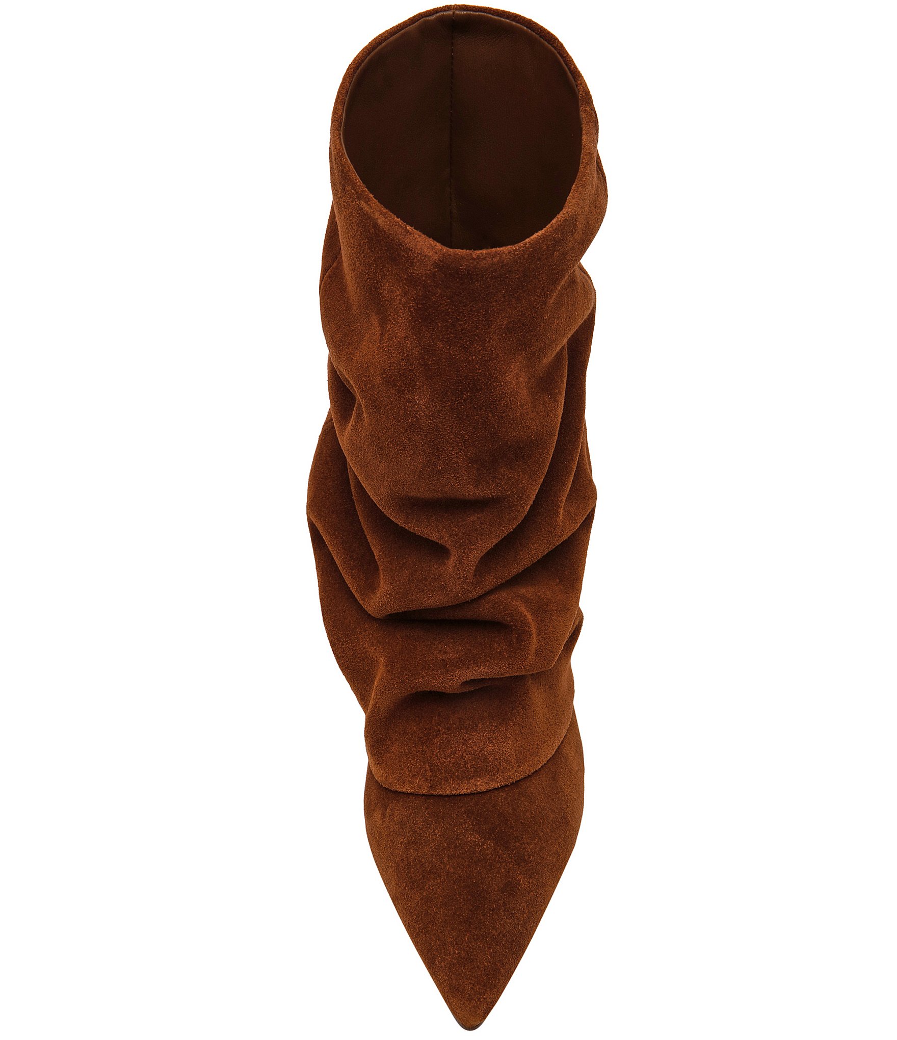 Steve Madden Lennox Suede Slouch Cuff Pointed Toe Mid Calf Boots