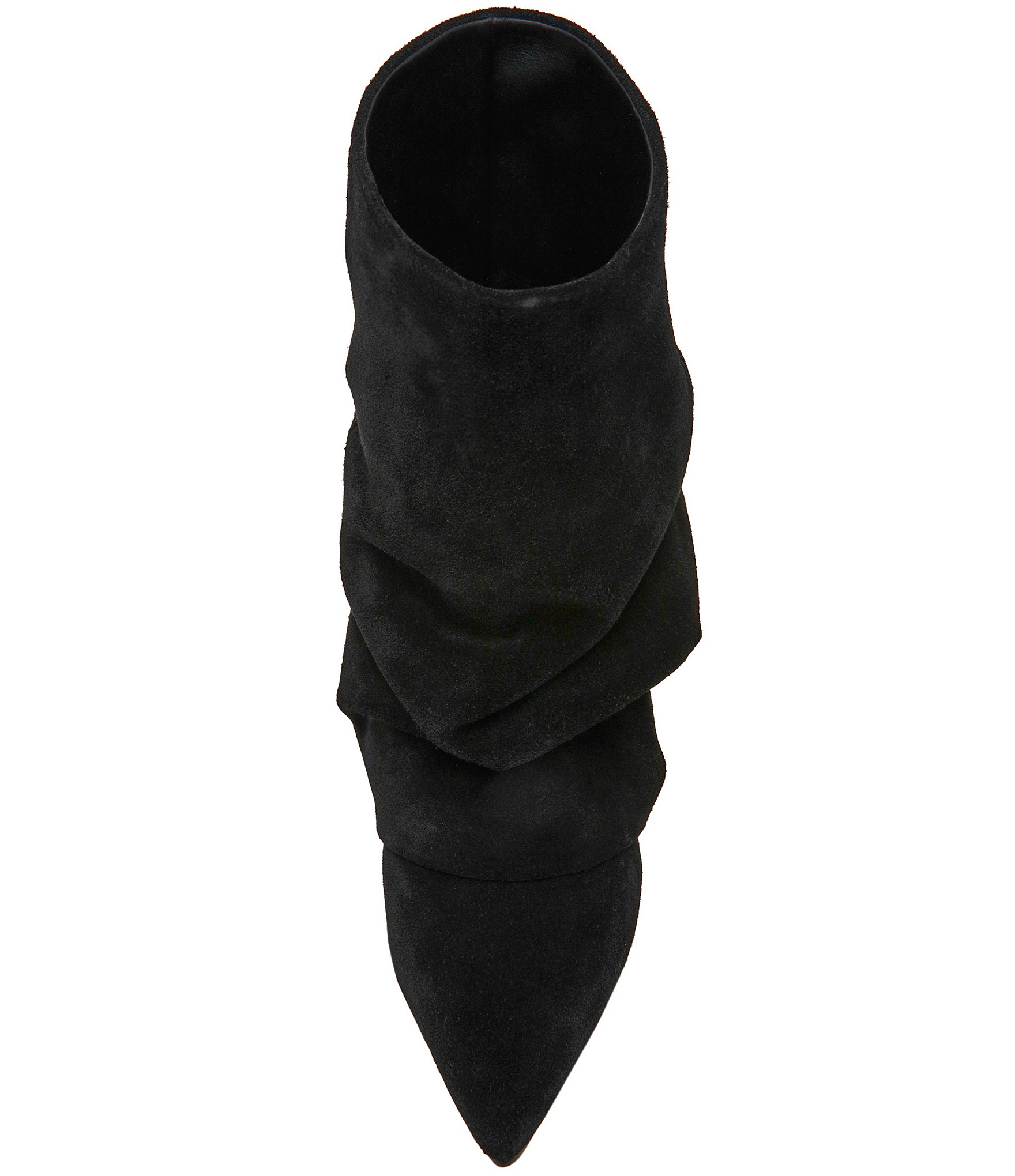 Steve Madden Lennox Suede Slouch Cuff Pointed Toe Mid Calf Boots
