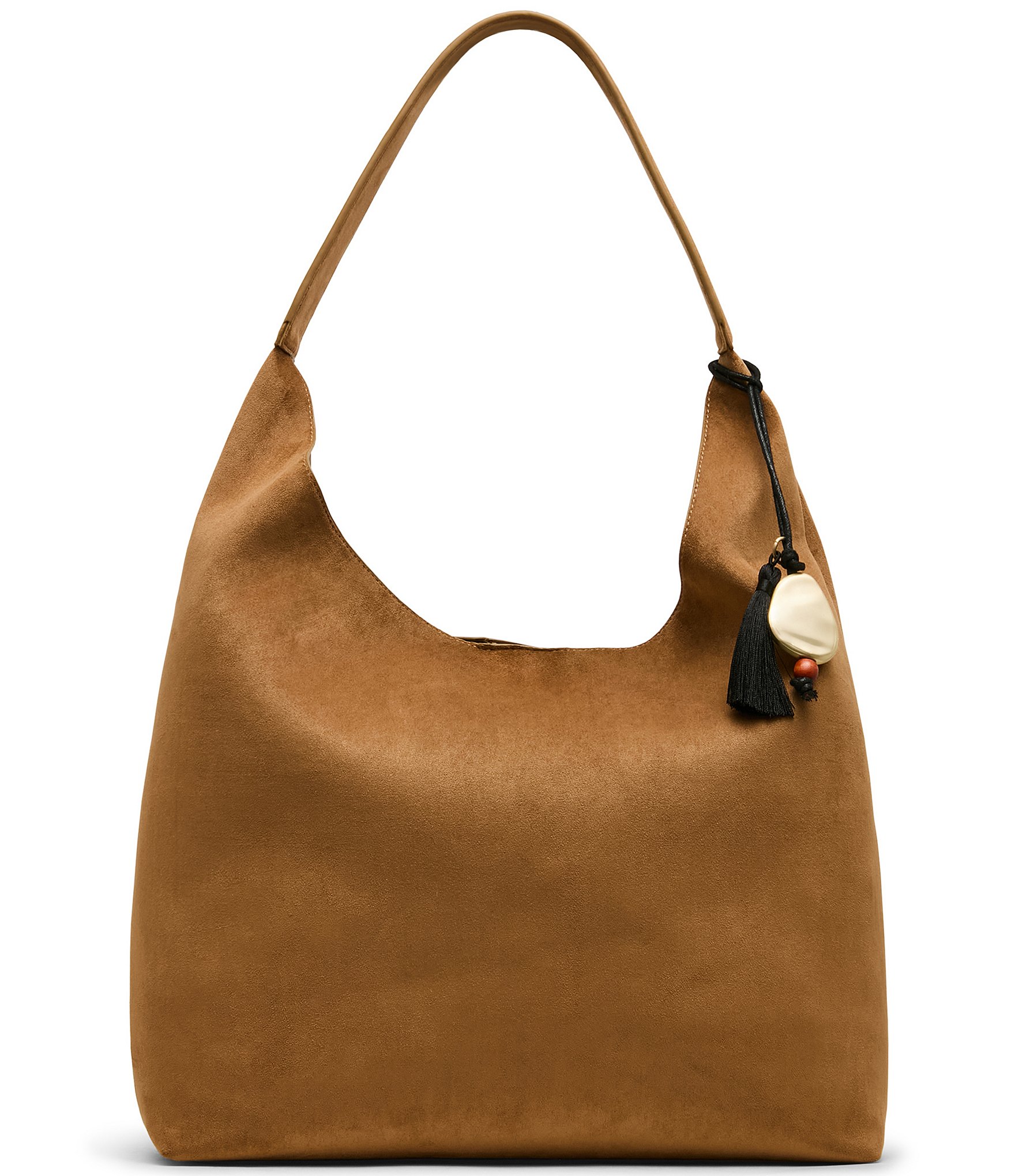 Steve Madden Lenore Suede Tassel Bag Charm Hobo Shoulder Bag
