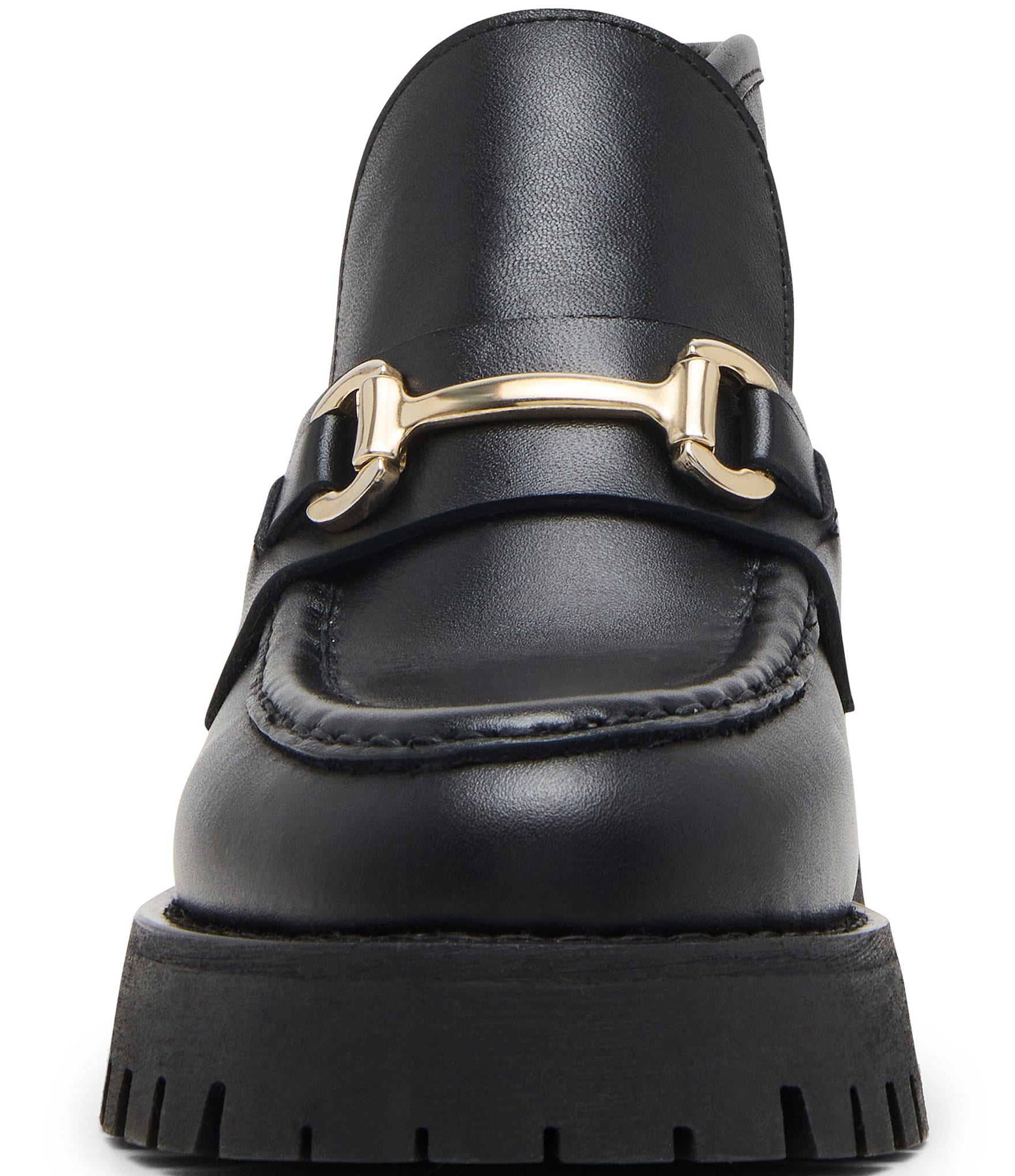Steve Madden Leon Leather Bit Buckle High-Top Platform Loafers
