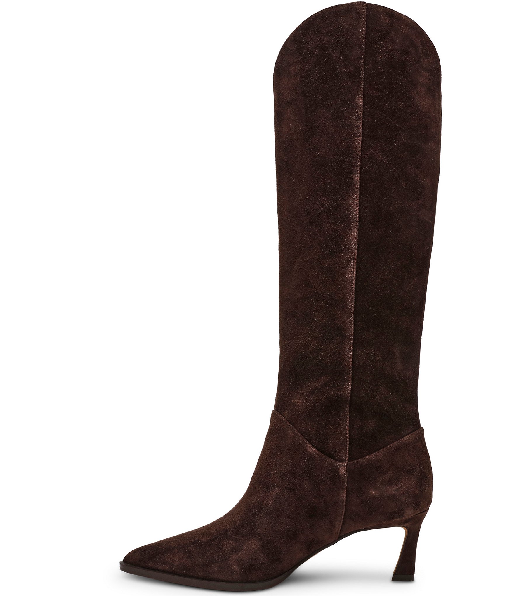 Steve Madden Leyna Suede Western Inspired Kitten Heel Boots