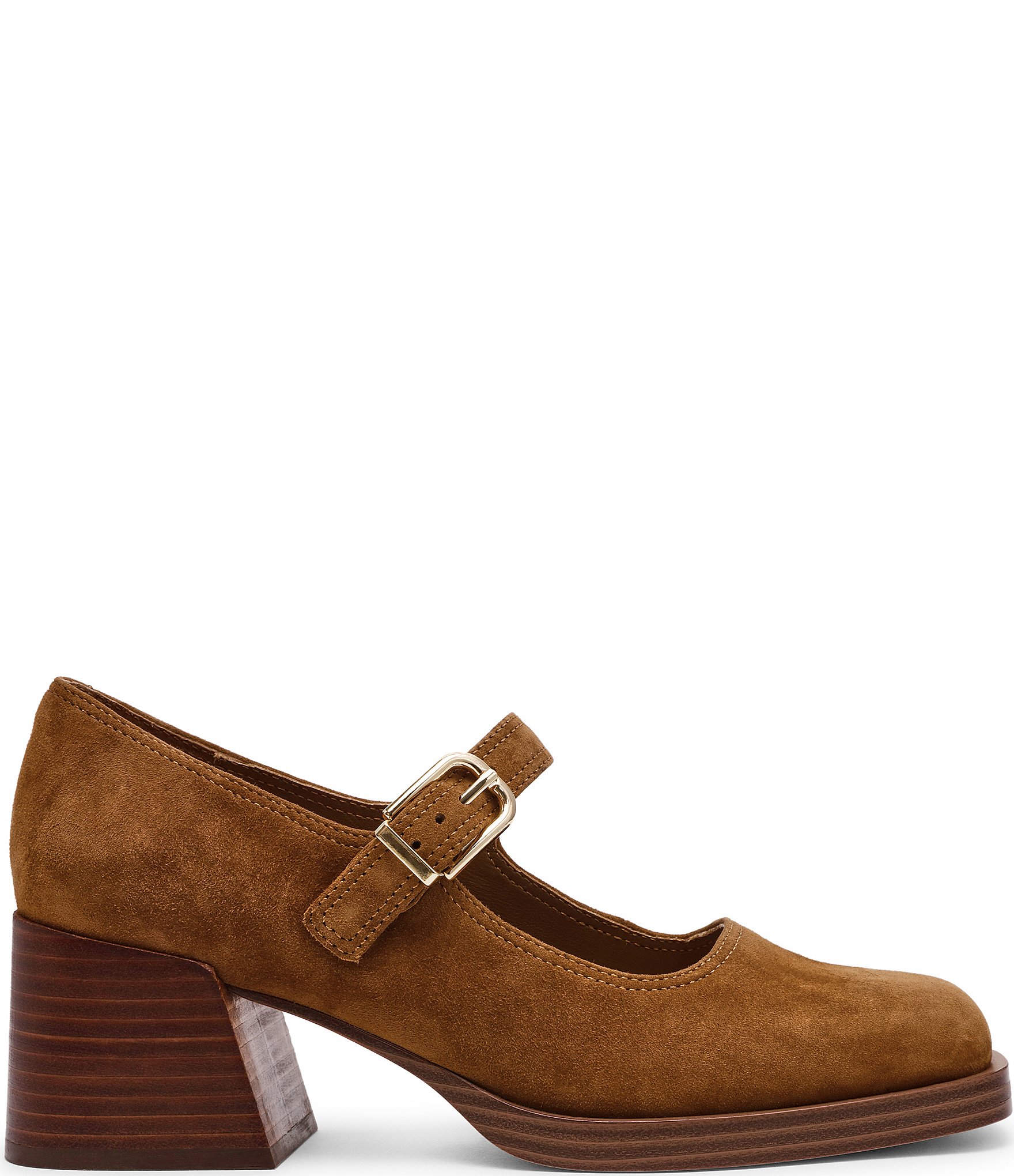 Steve Madden Lisbon Suede Block Heel Mary Jane Pumps