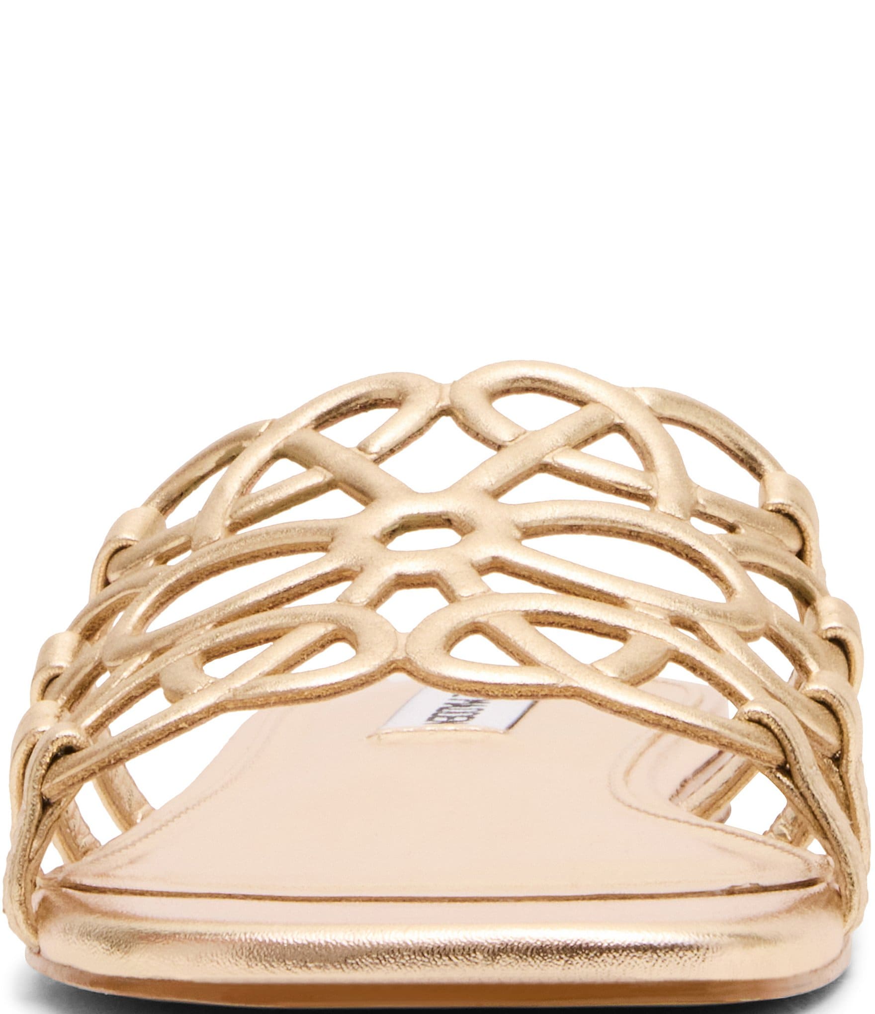 Steve Madden Lotus Leather Square Toe Slide Sandals