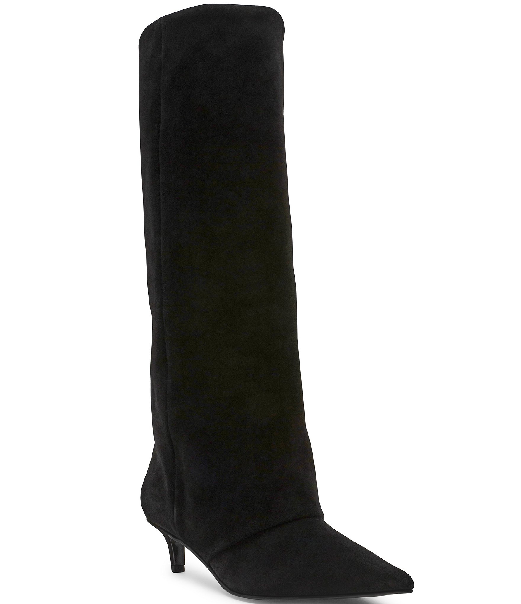 Steve Madden Luca Suede Cuffed Kitten Heel Boots
