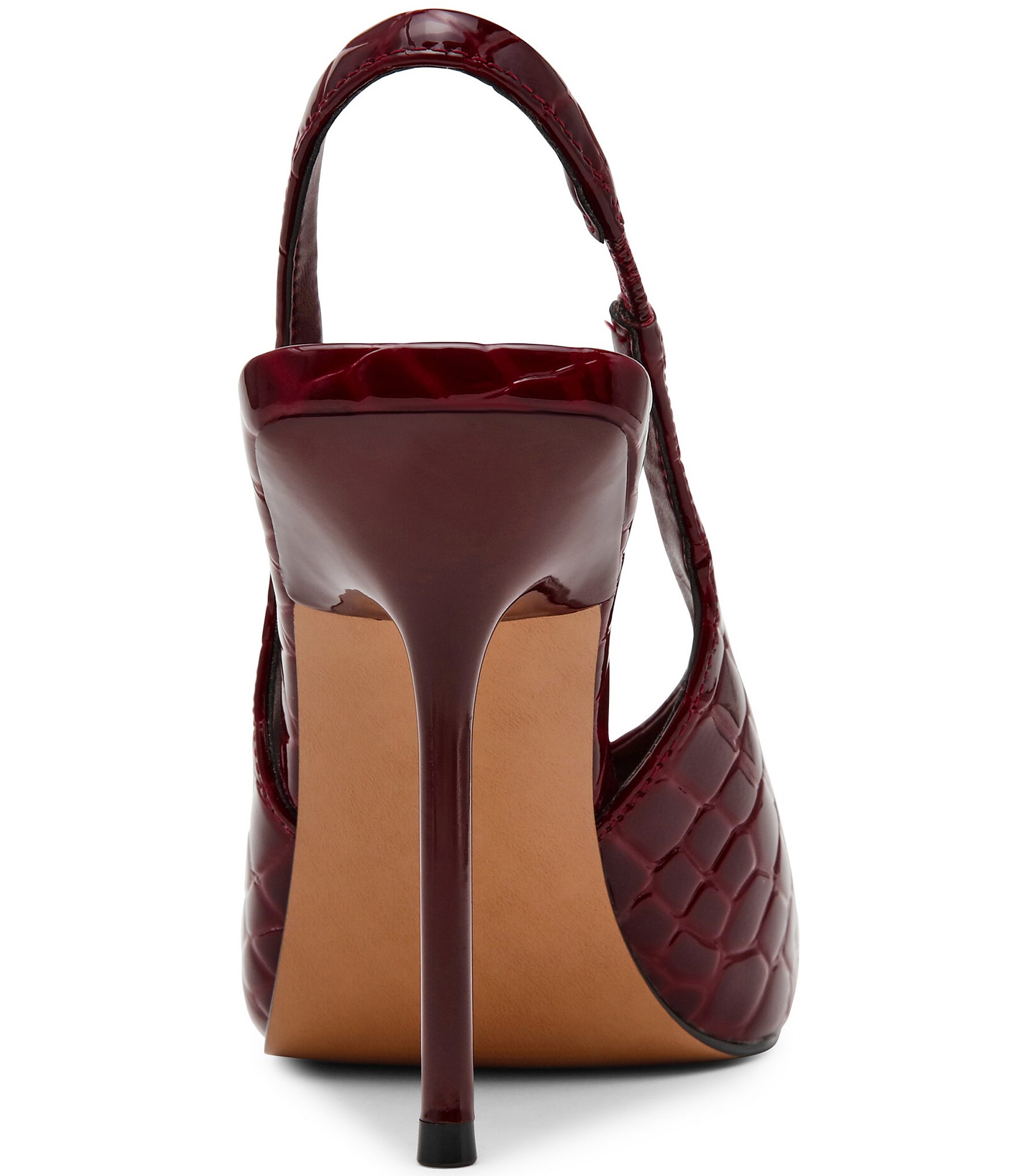 Steve Madden Lucian Croco Embossed Peep Toe Slingback Pumps