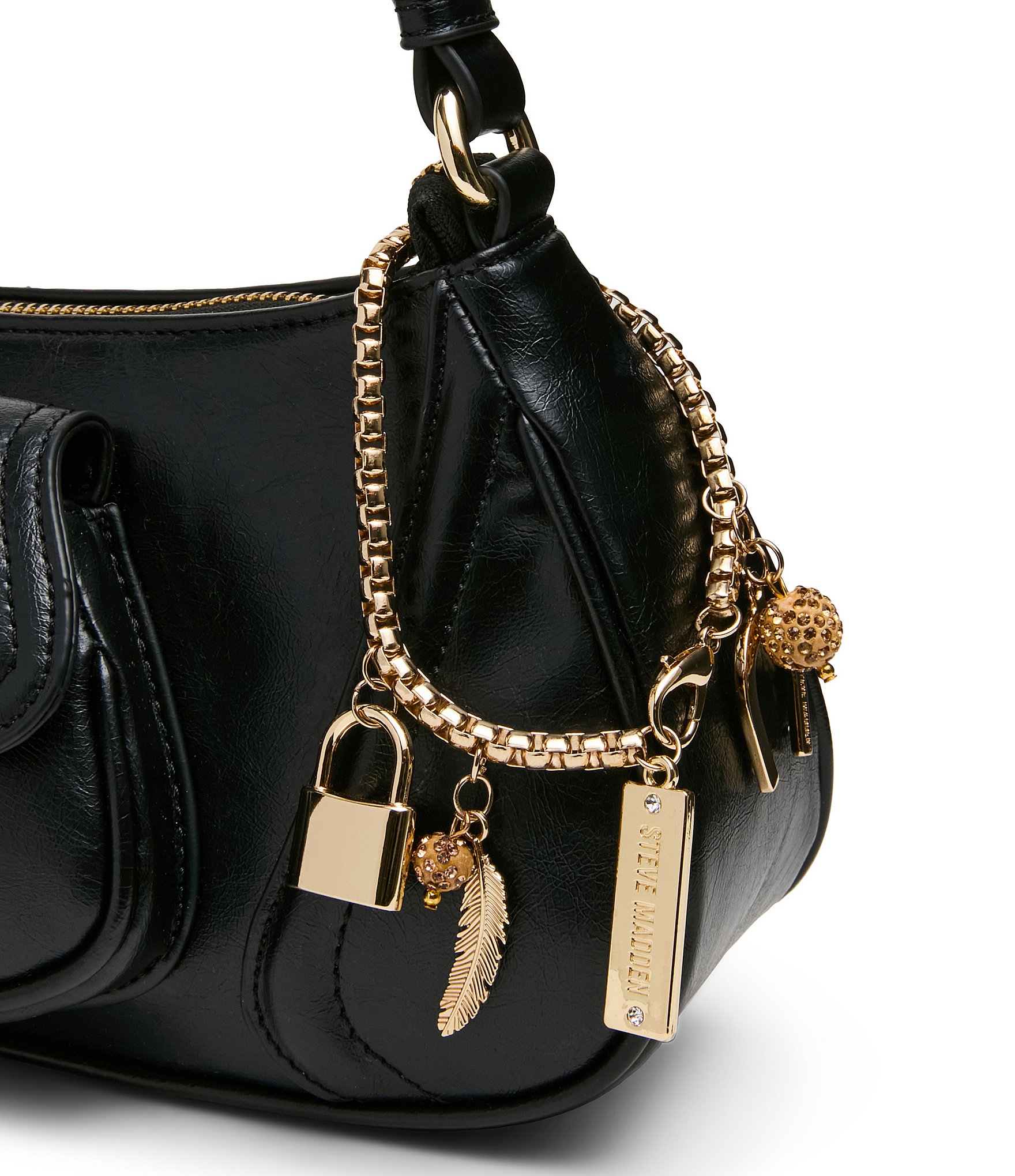 Steve Madden Luxxar Padlock Charm Shoulder Bag
