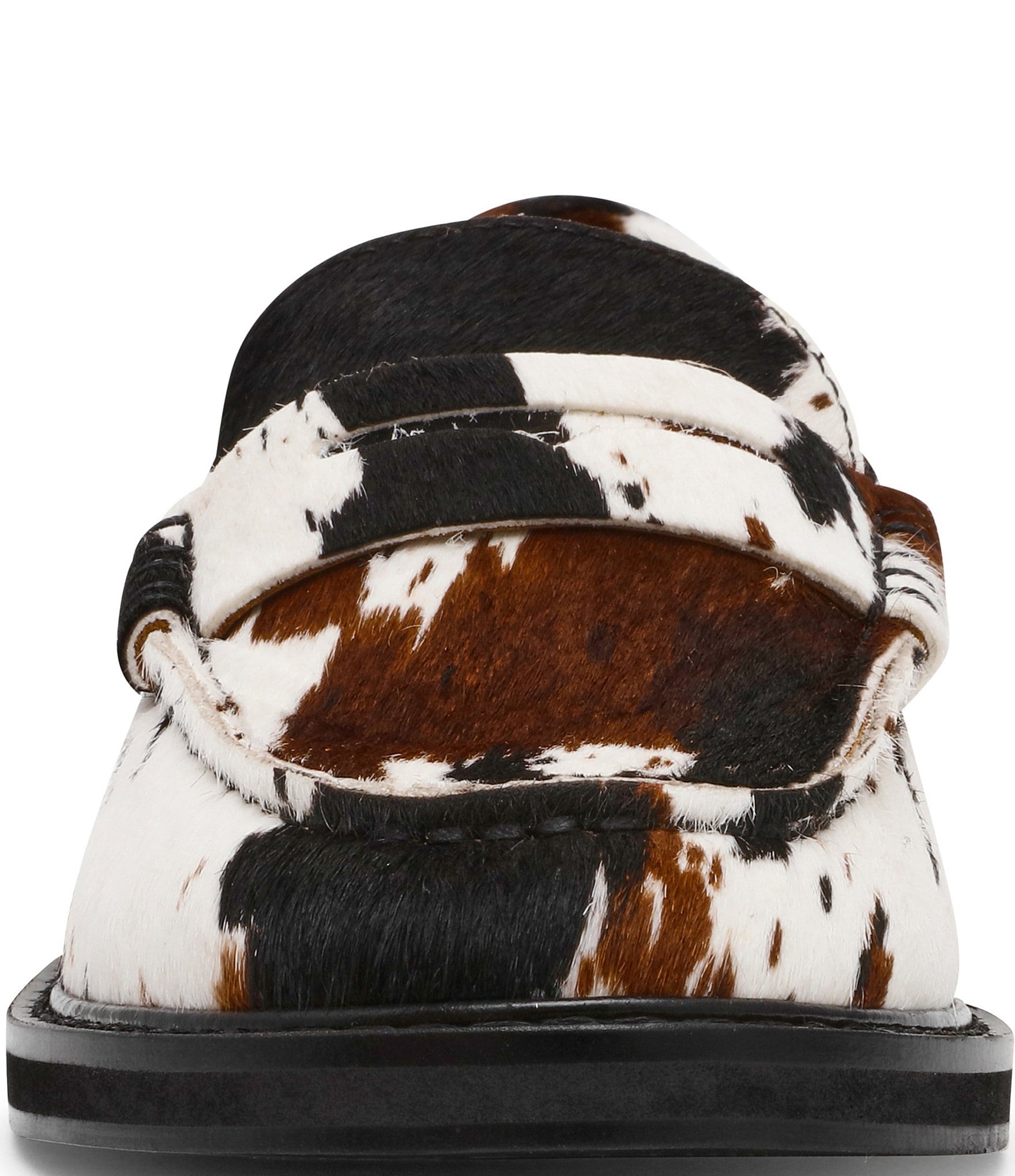 Steve Madden Madison-C Cow Print Haircalf Penny Loafers