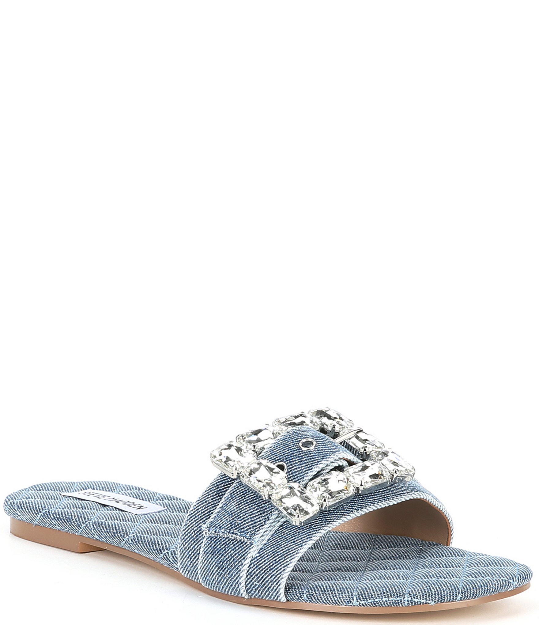 Steve Madden Marika Denim Rhinestone Buckle Sandals | Dillard's