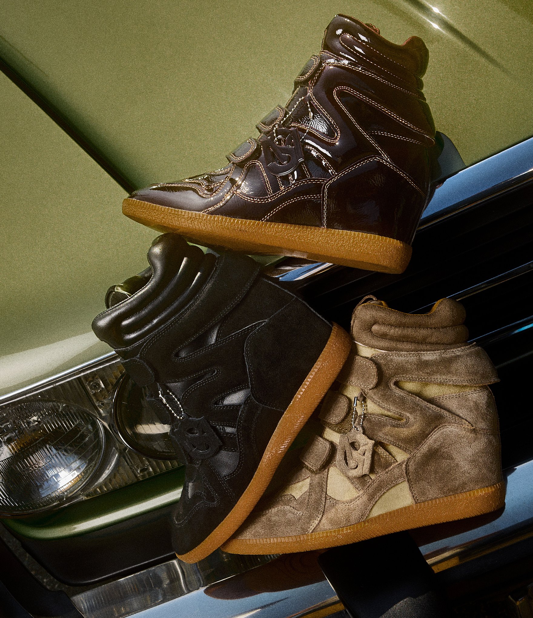 Steve Madden Mavis Suede High Top Wedge Sneakers