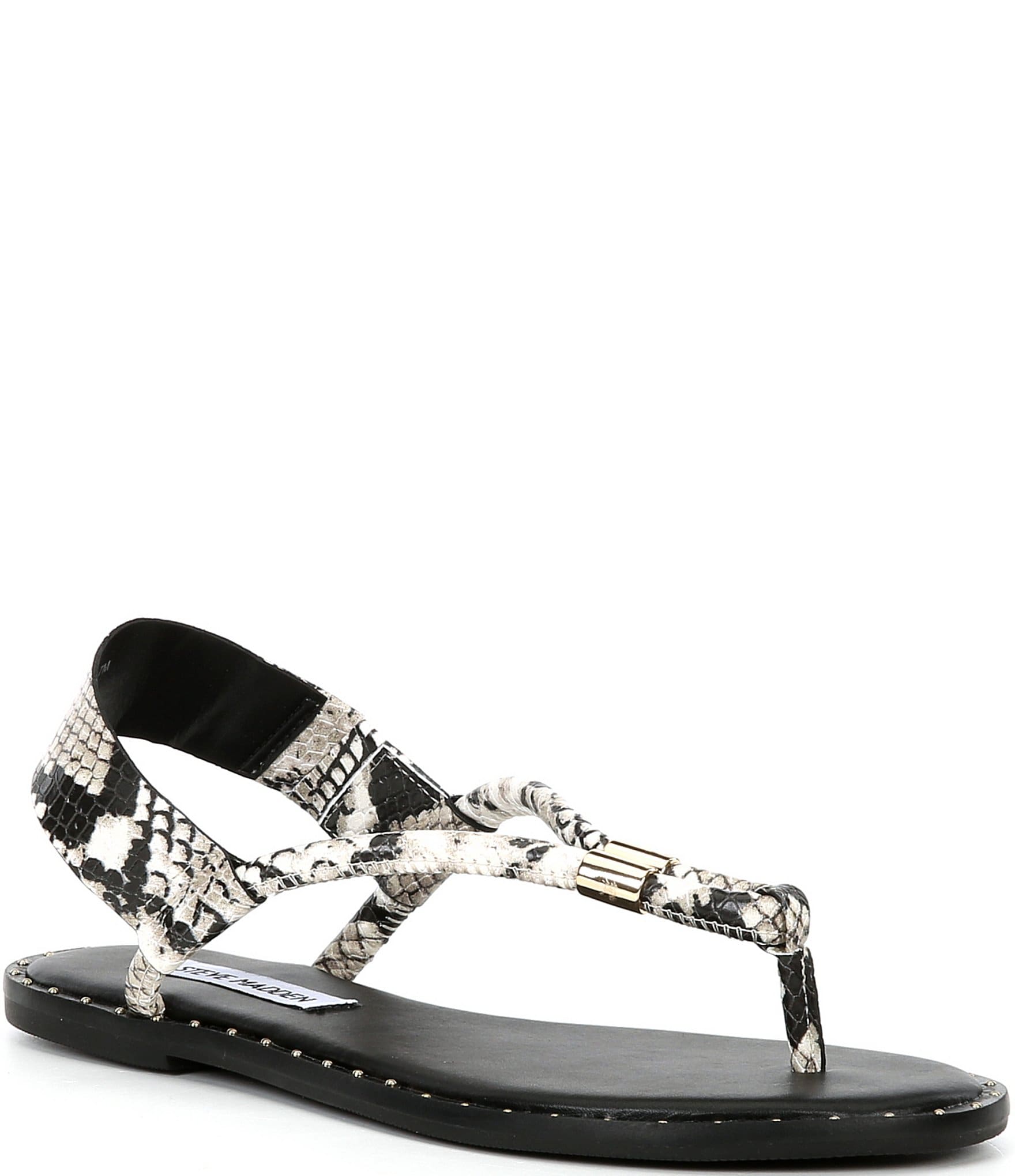 Steve Madden Meduza Snake Print Leather Thong Slingback