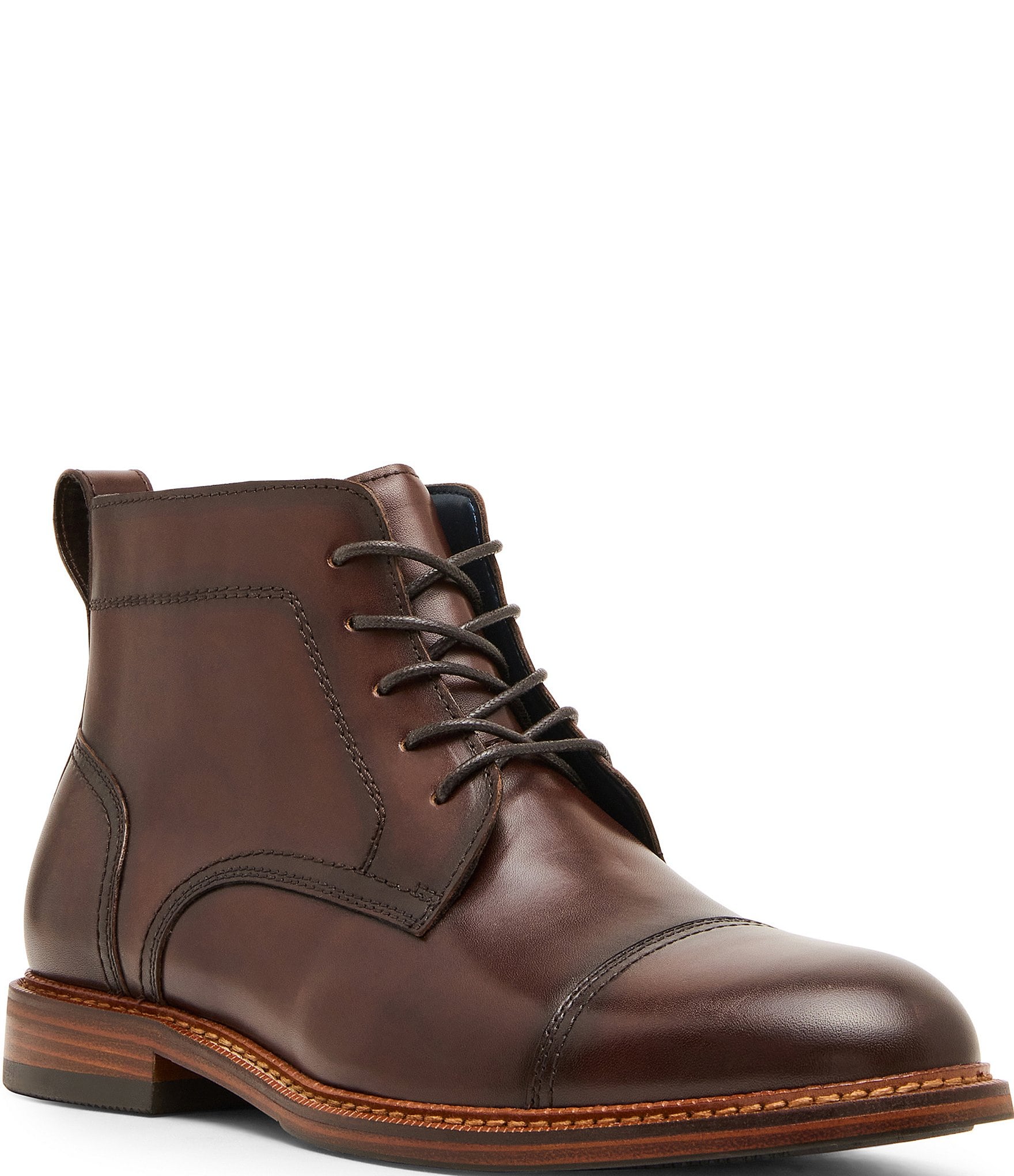 Steve Madden Men's Ebner Leather Cap Toe Boots
