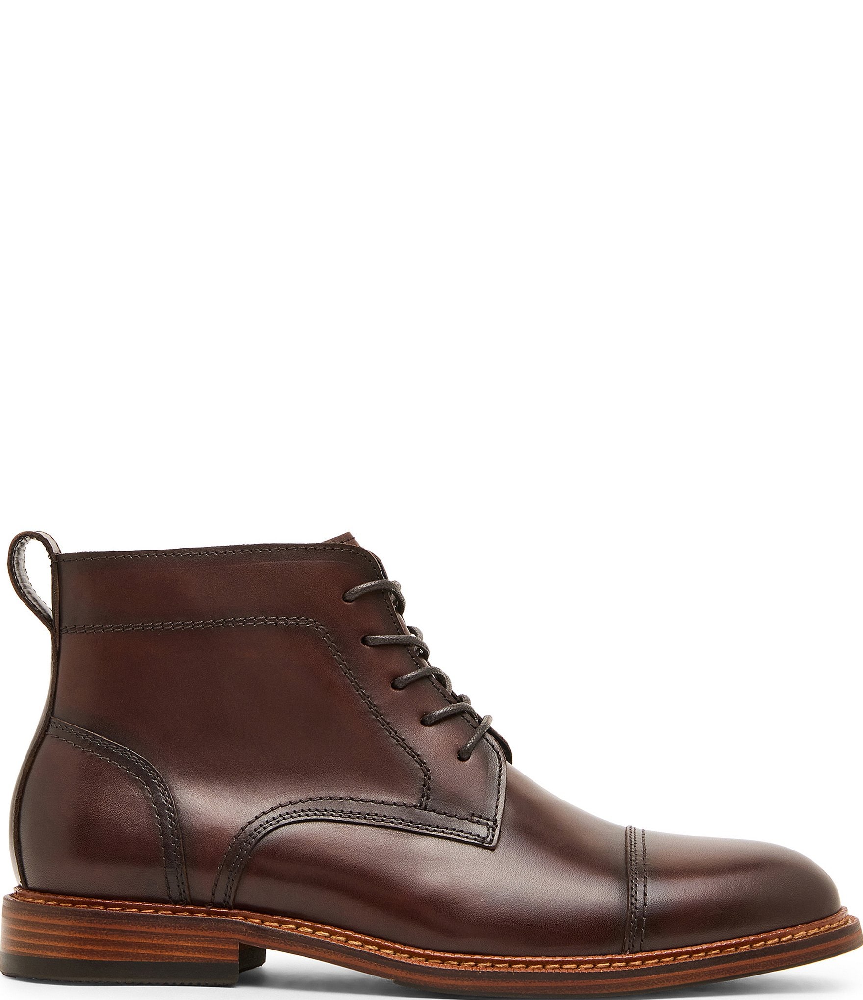 Steve Madden Men's Ebner Leather Cap Toe Boots