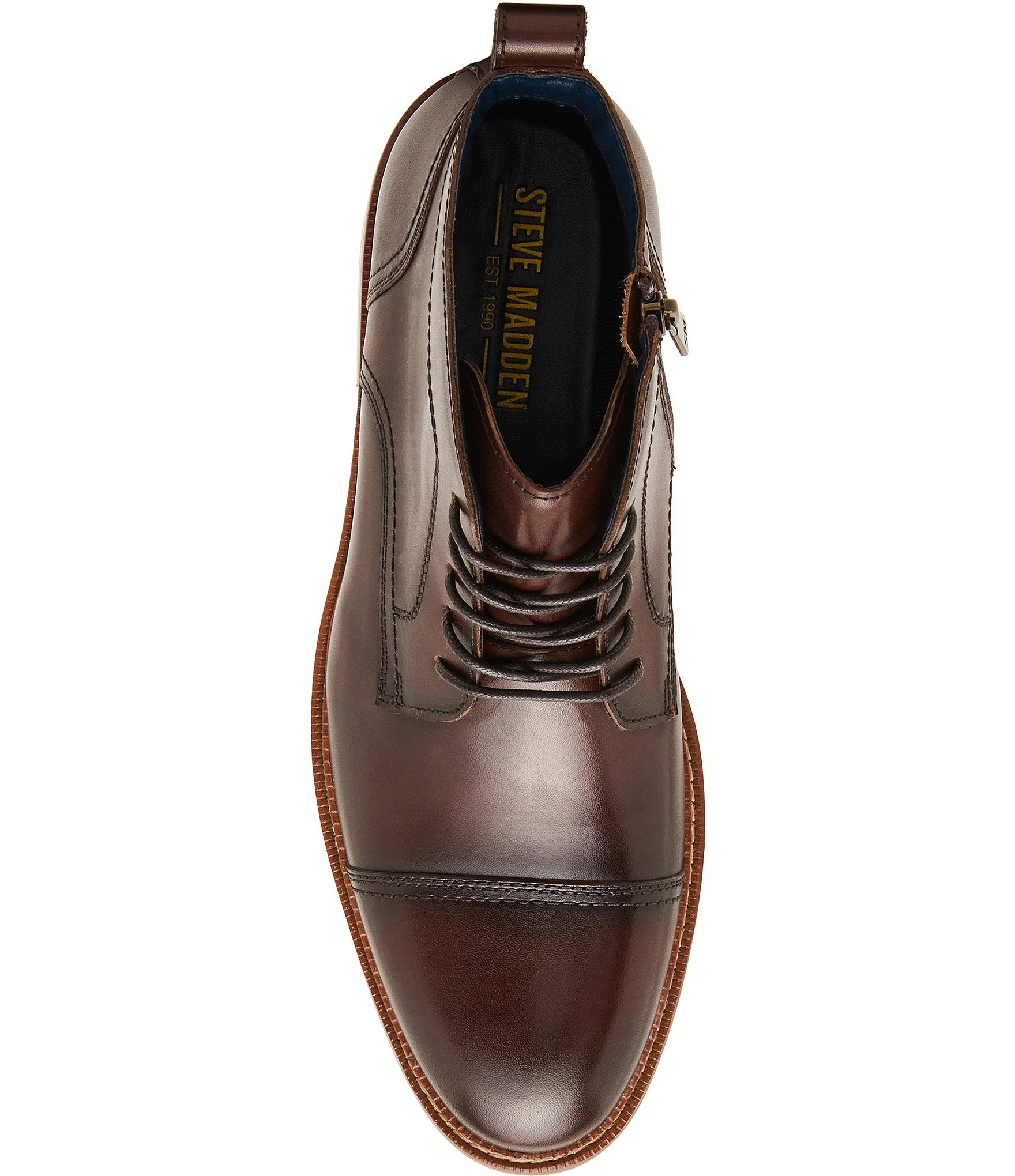 Steve Madden Men's Ebner Leather Cap Toe Boots