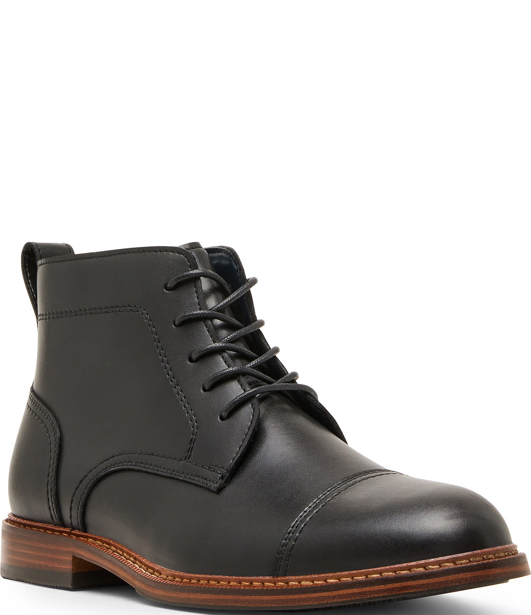 Steve Madden Men's Ebner Leather Cap Toe Boots