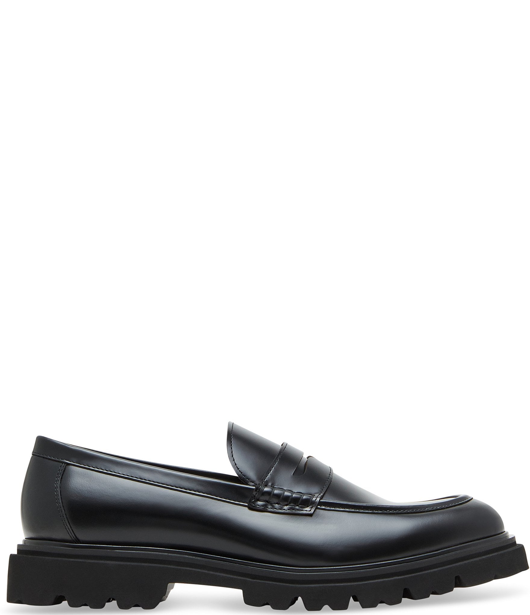 Steve Madden Men's Halian Leather Lug Sole Penny Loafers