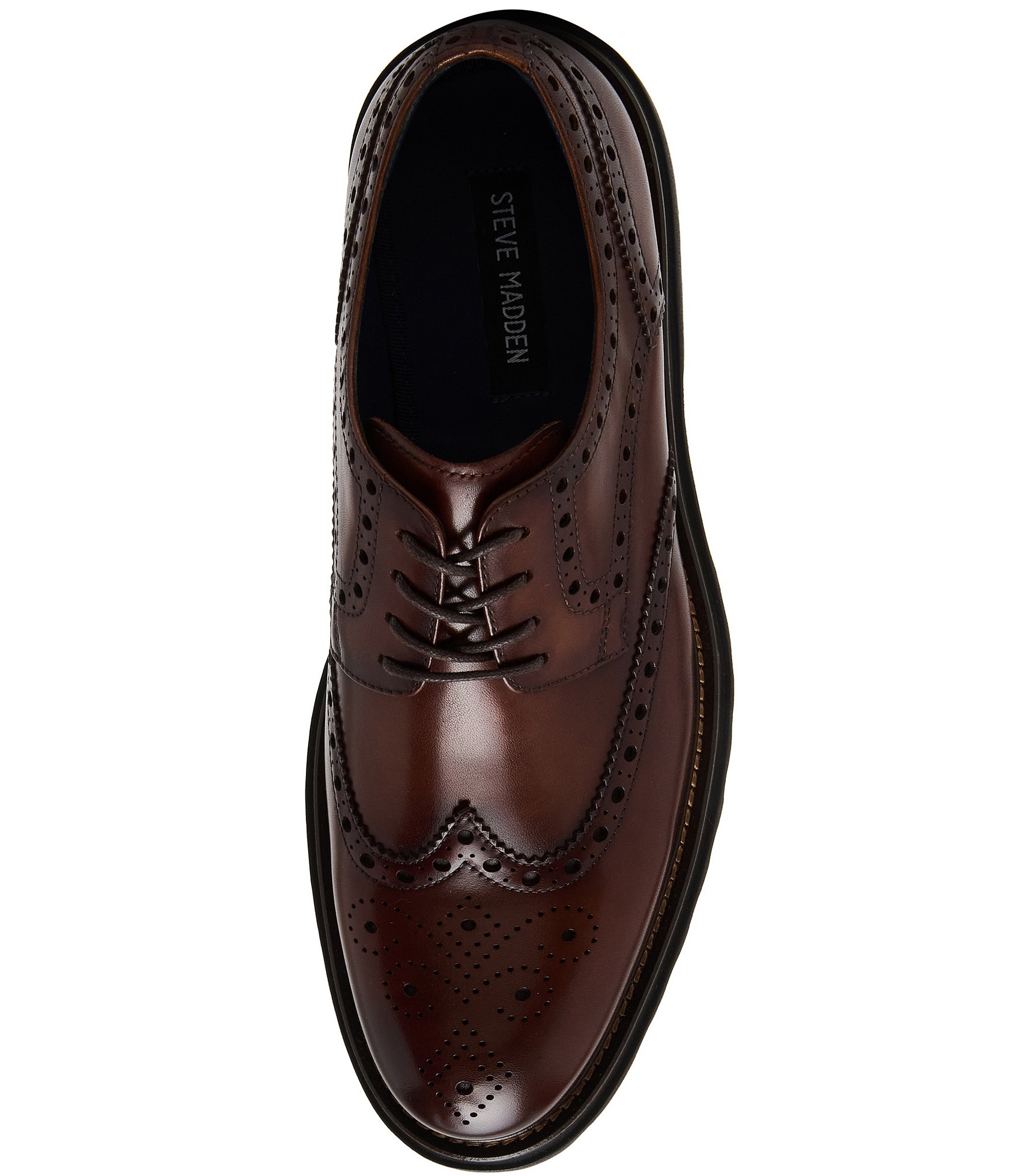 Steve Madden Men's Kasaan Wingtip Leather Oxfords