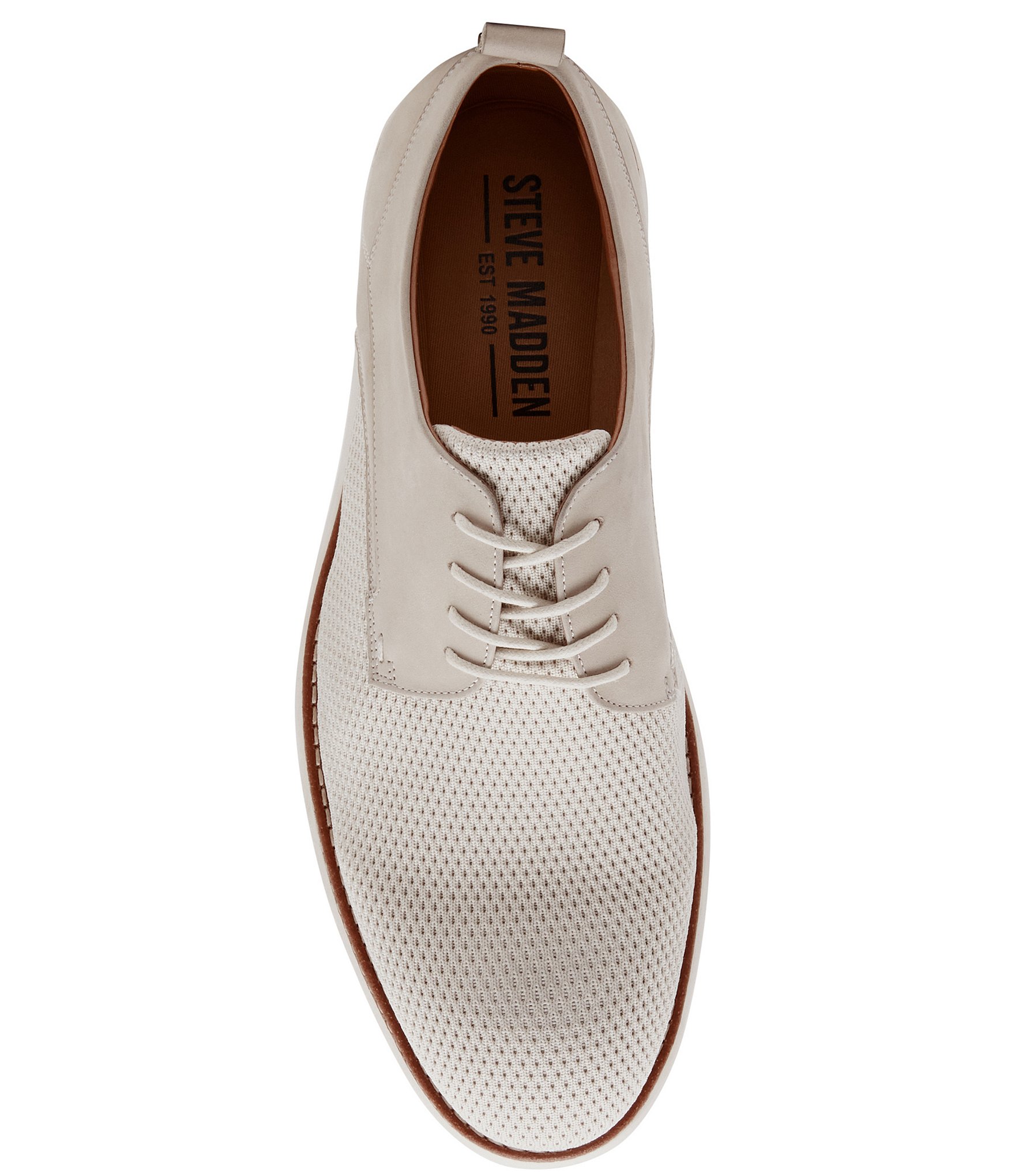 Steve Madden Men's Krafted Plain Toe Lace-Up Knit Oxfords