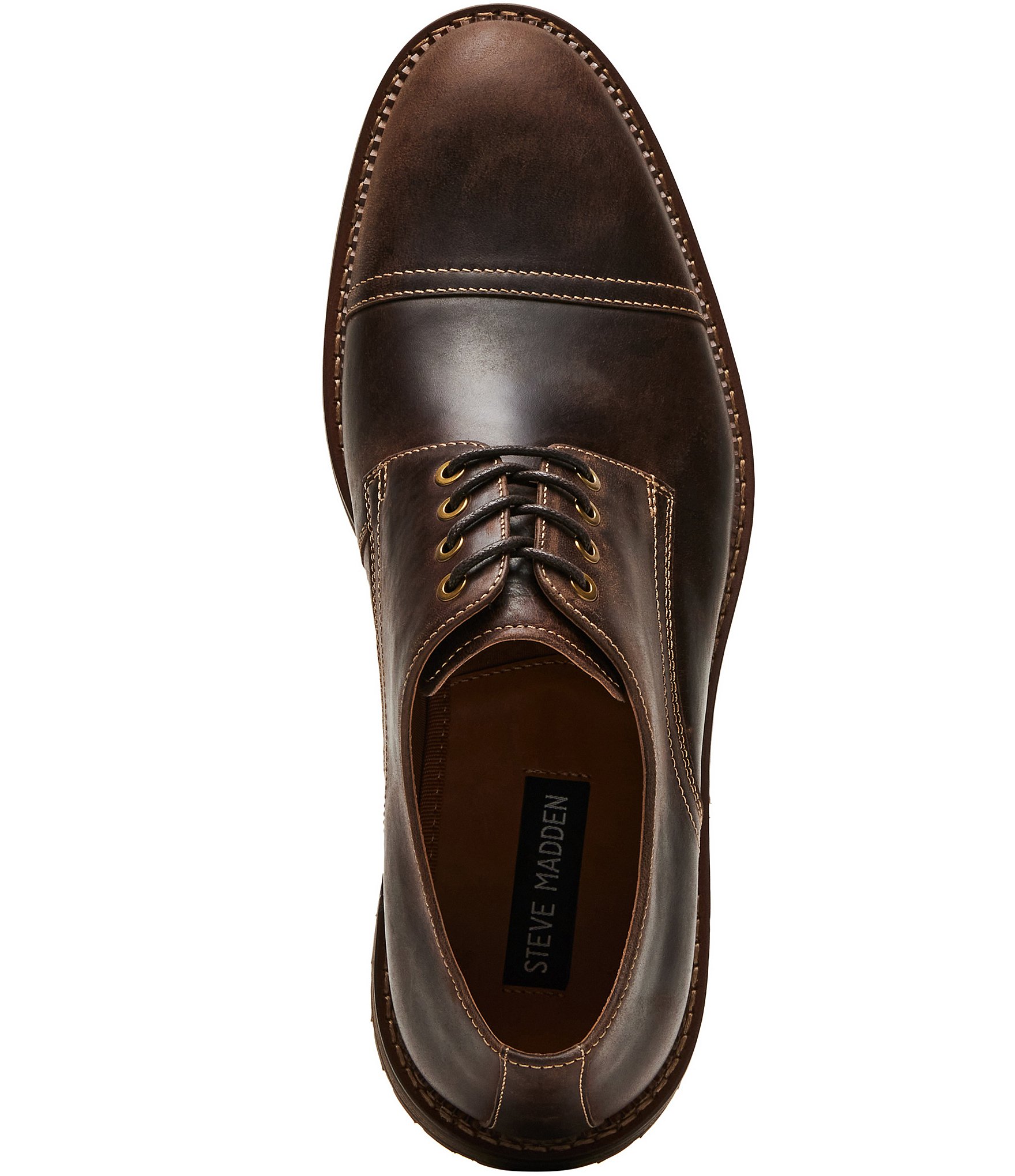 Steve Madden Men's Nashh Leather Cap Toe Oxfords