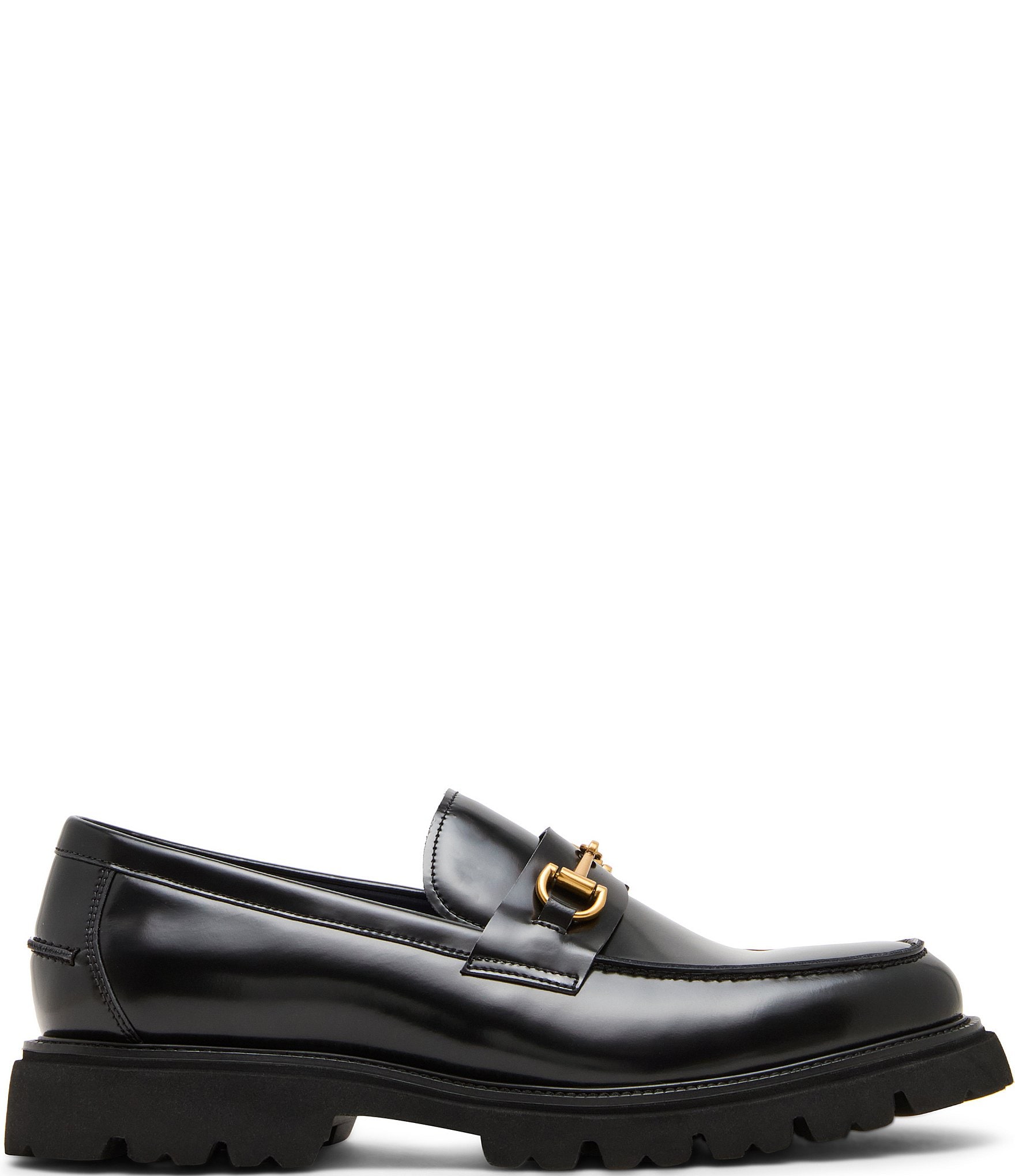 Steve Madden Men's Naxos Leather Bit Buckle Lug Loafers