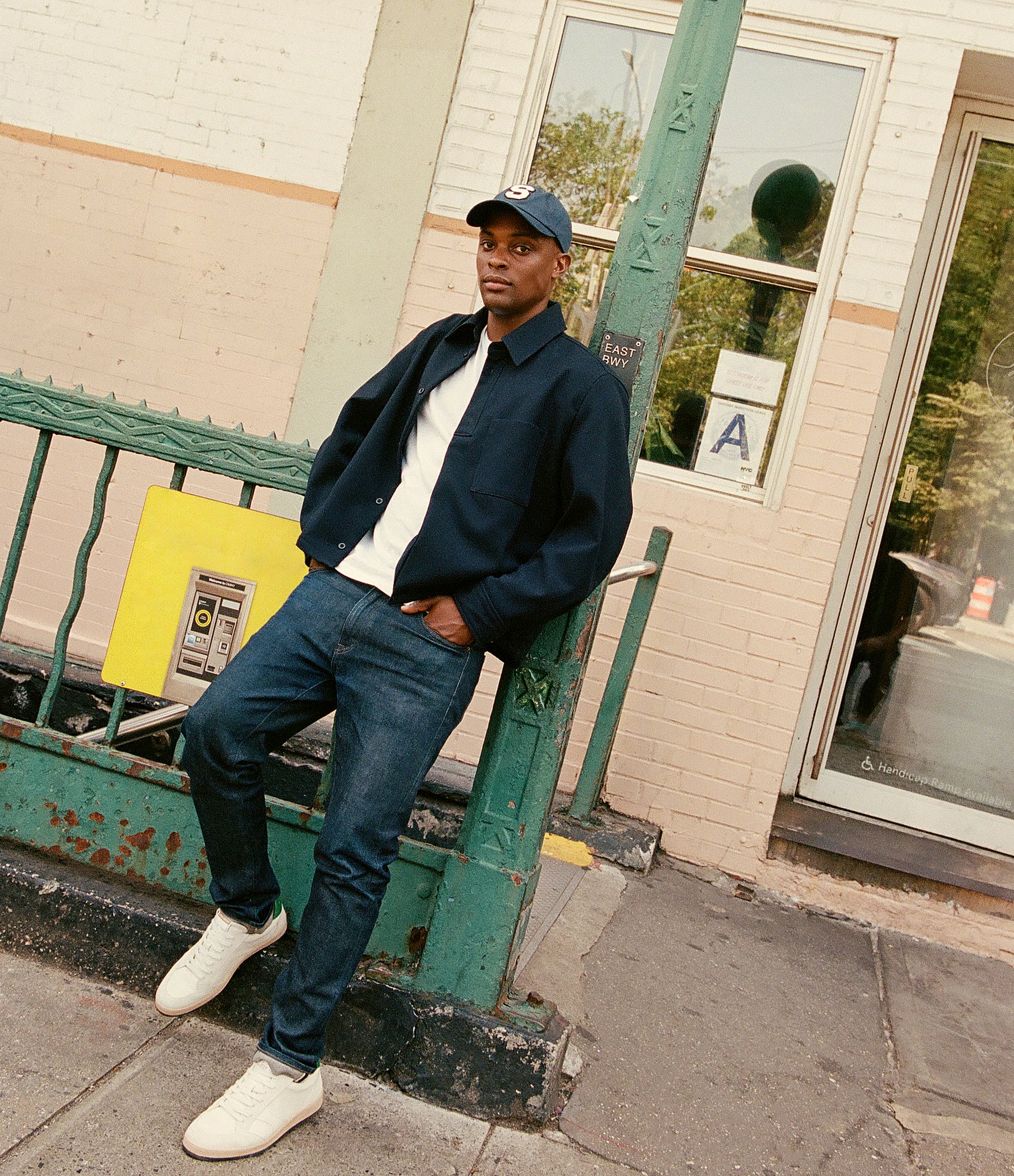 Steve Madden Men's Prismo Leather and Suede Perforated Detail Lace Up Sneakers