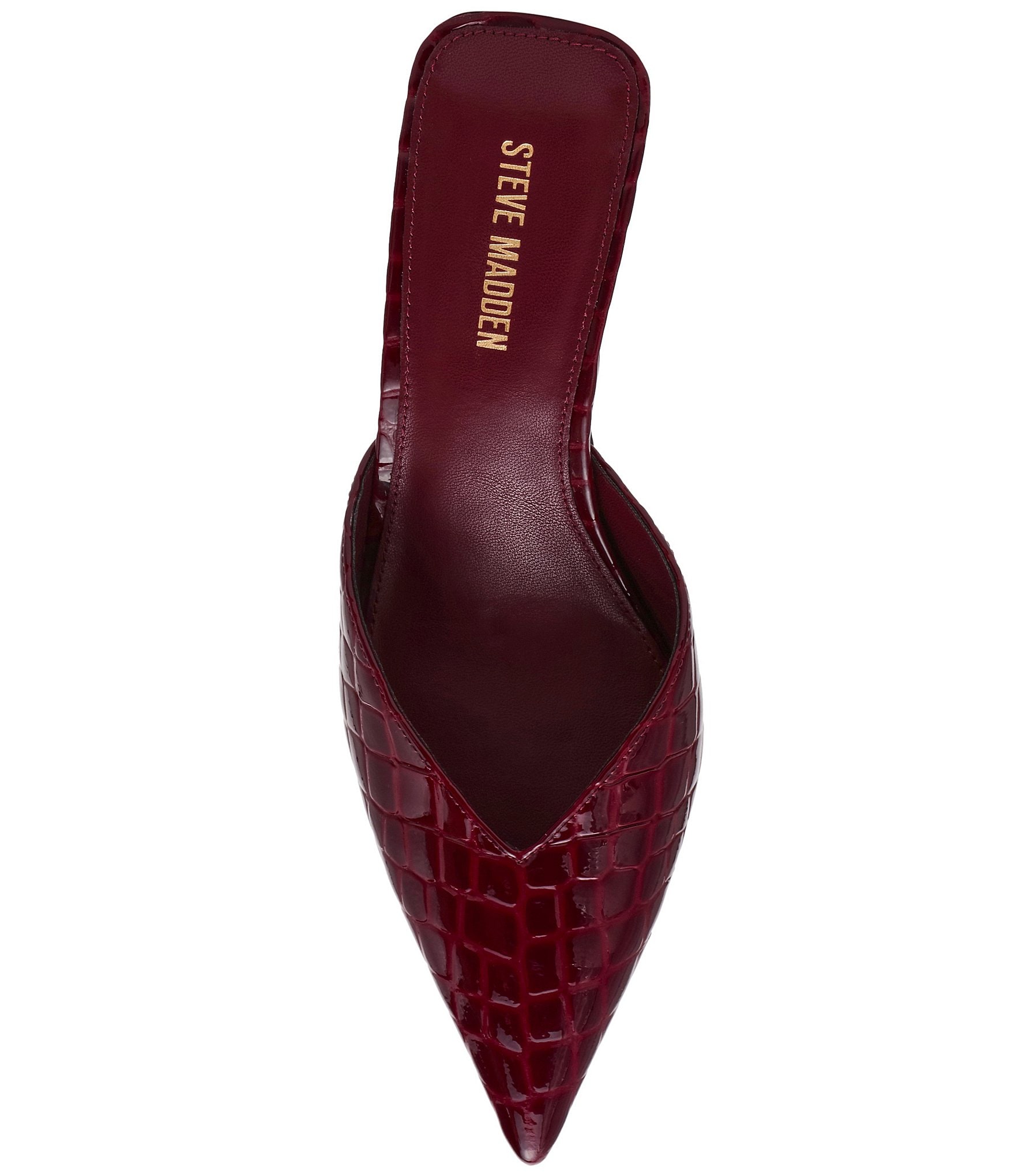 Steve Madden Mod Croco Embossed Leather Pointed Toe Mules