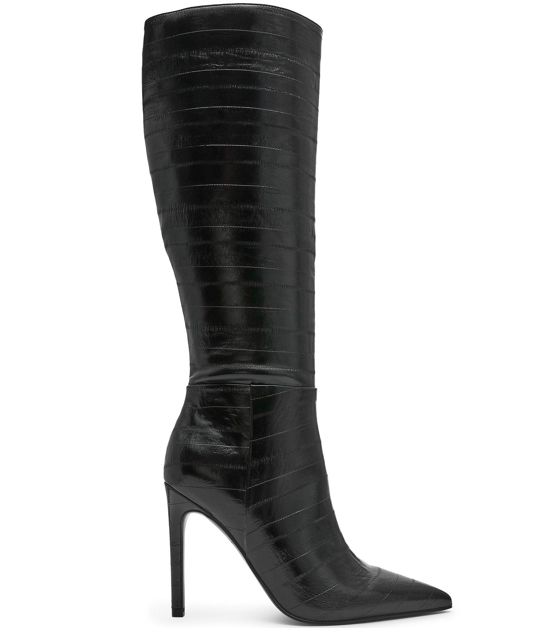Steve Madden Nitro Eel Print Pointed Toe Stiletto Boots