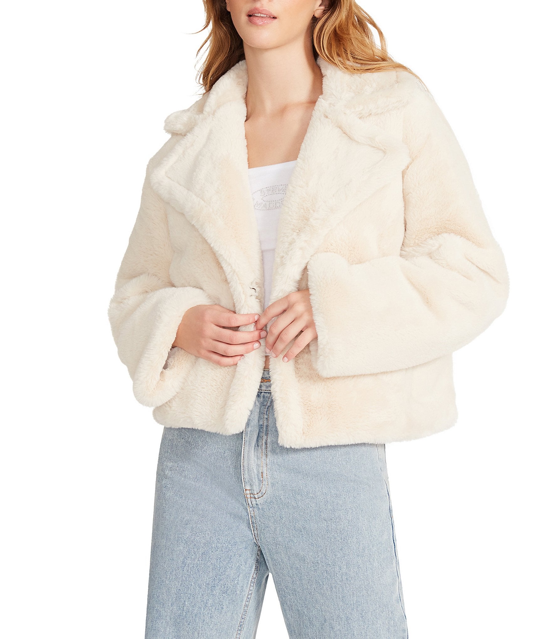Fesfesfes Fashion Women Fleece Cropped Tops Lamb Zipper Coat Plush