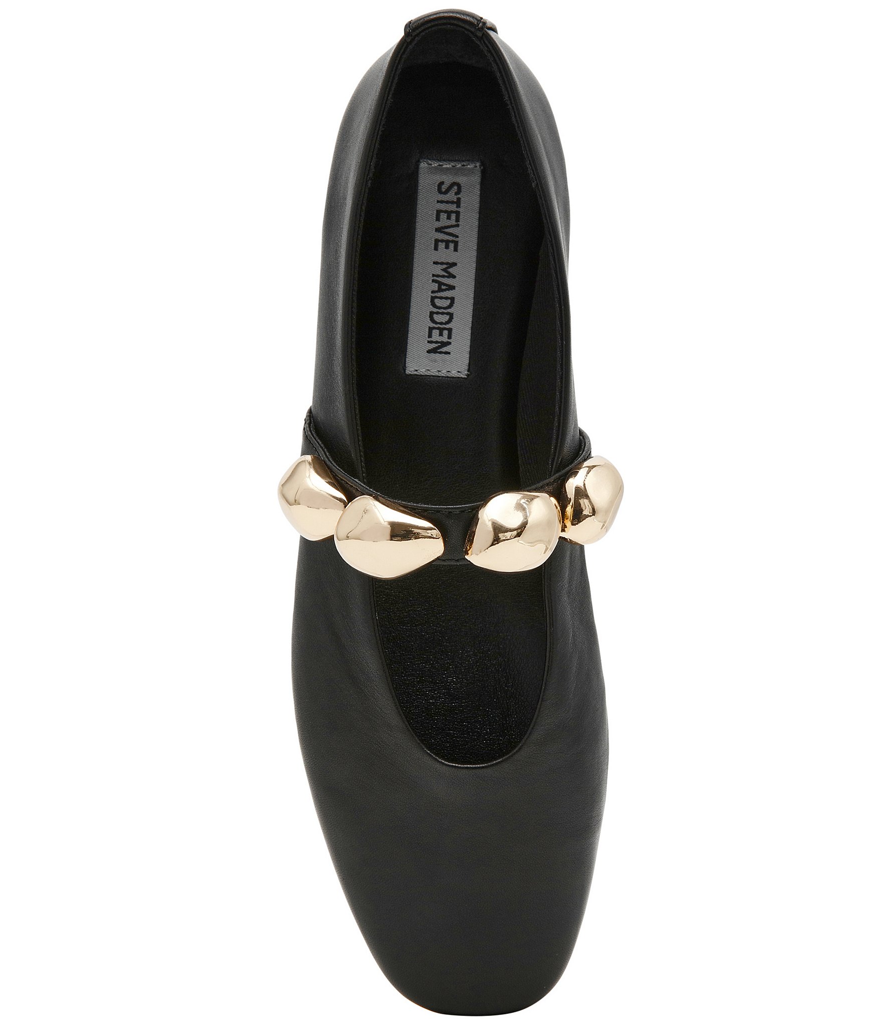 Steve Madden Poppin Leather Ornamented Mary Jane Ballet Flats