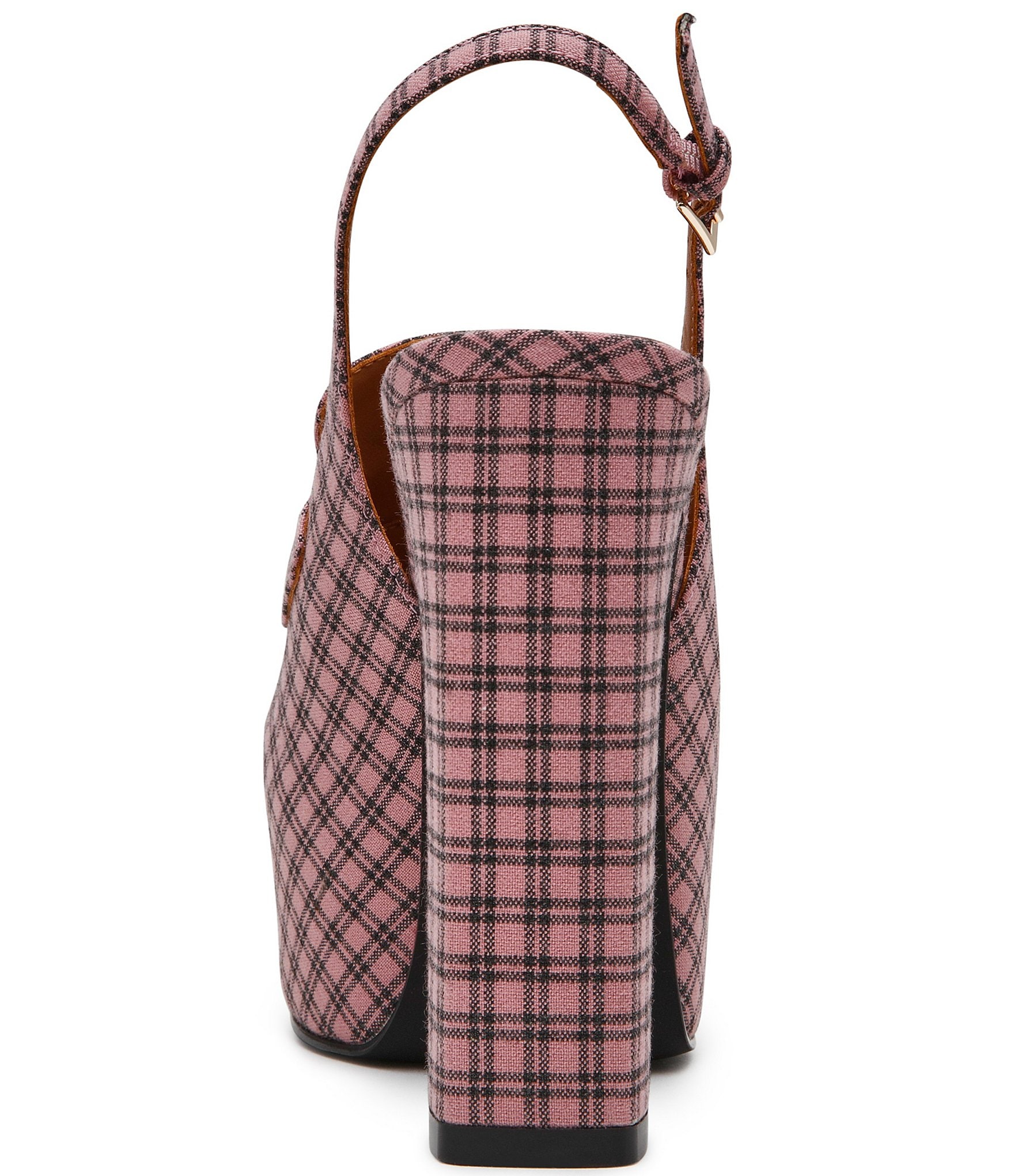 Steve Madden Quinn Plaid Print Slingback Platform Pumps