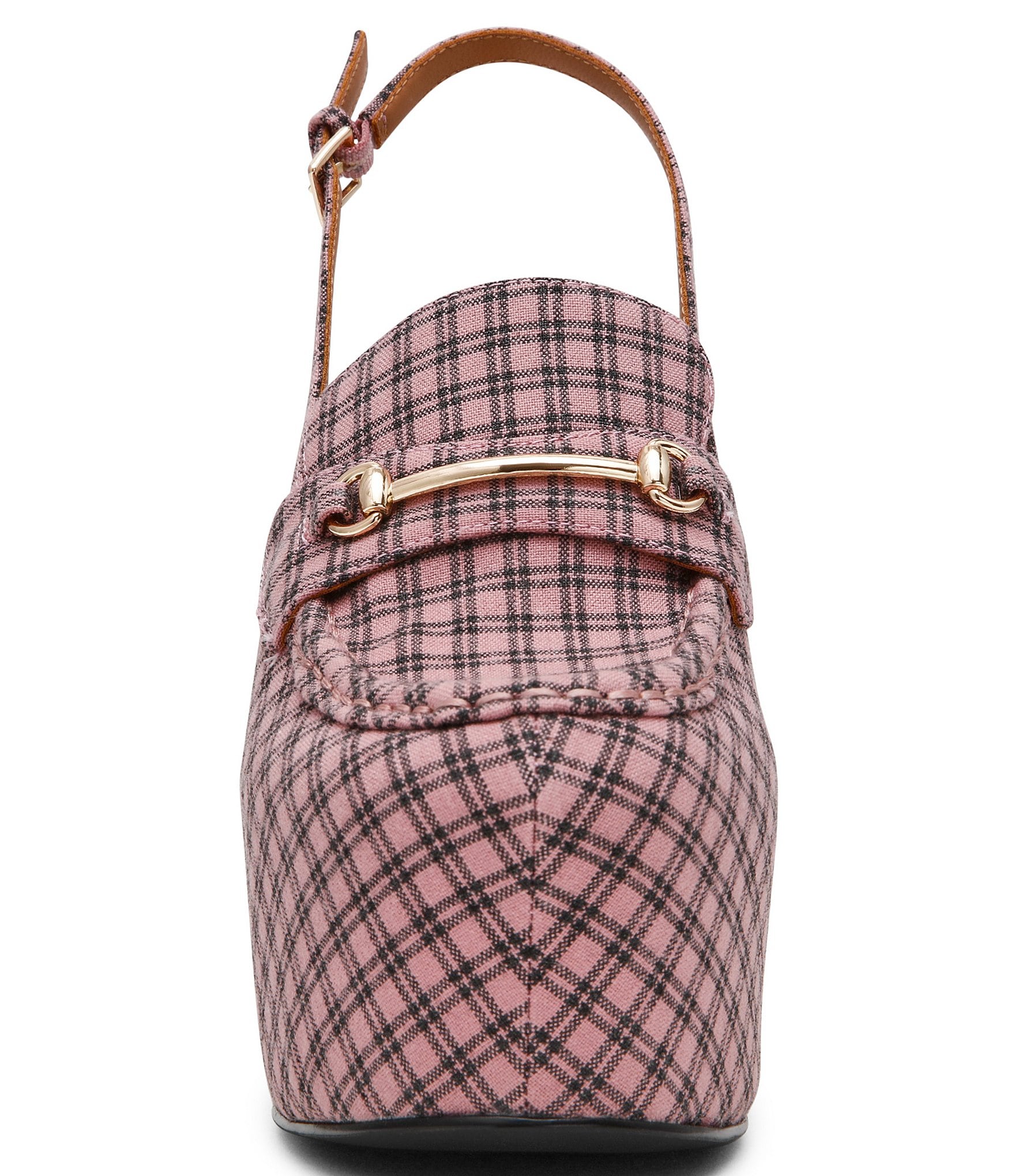 Steve Madden Quinn Plaid Print Slingback Platform Pumps