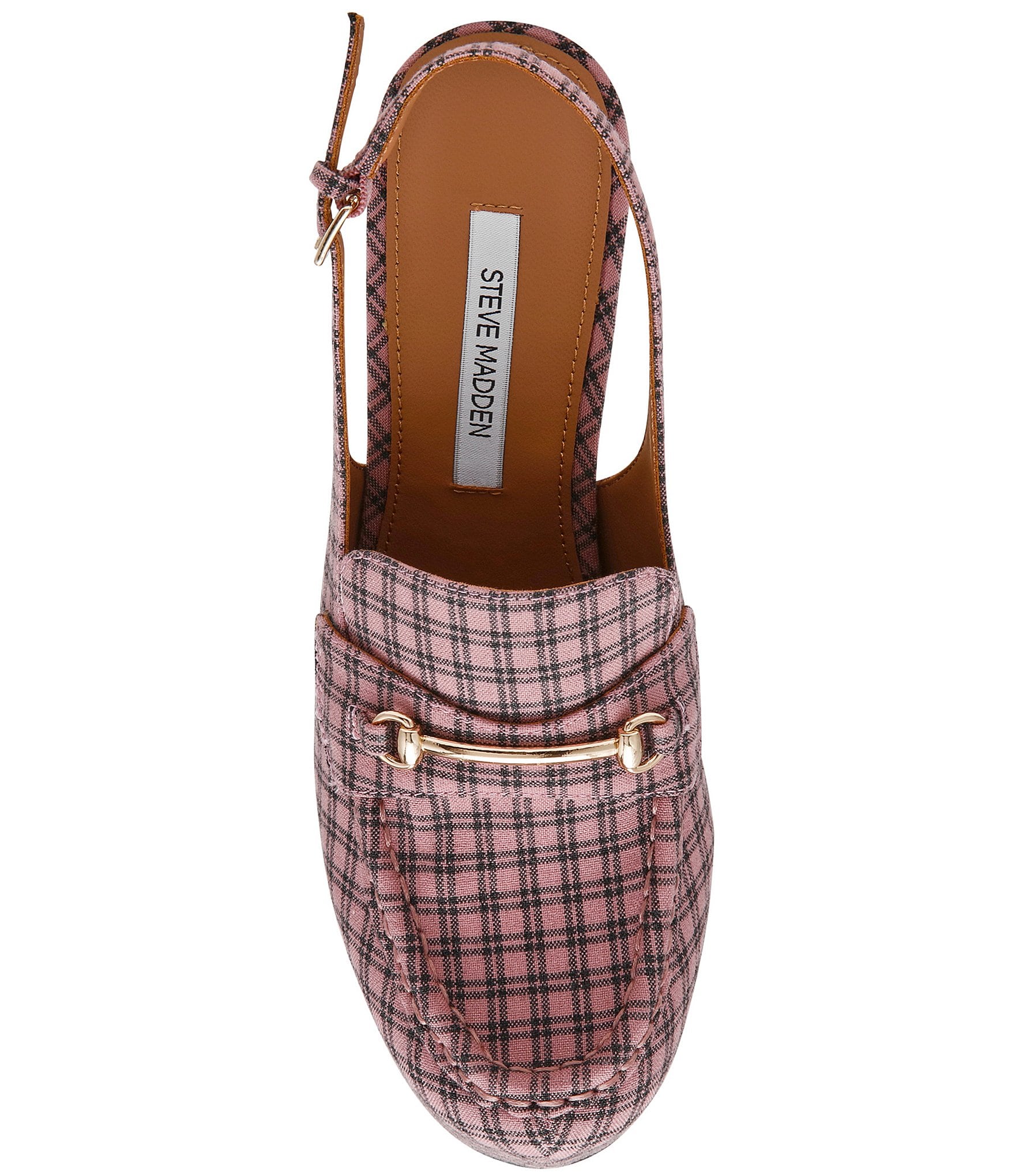 Steve Madden Quinn Plaid Print Slingback Platform Pumps
