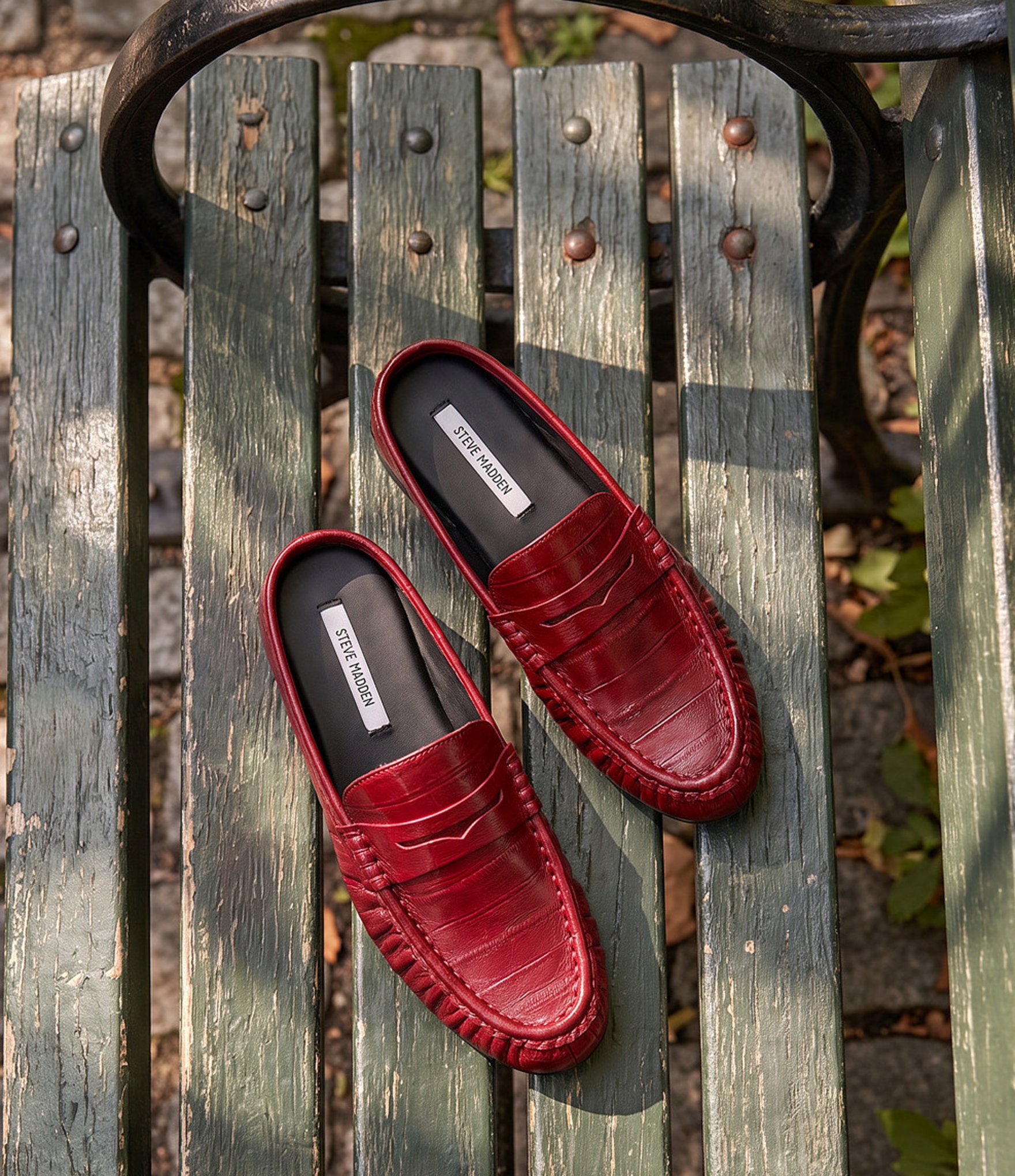 Steve Madden Rafe Eel Printed Penny Loafer Mules
