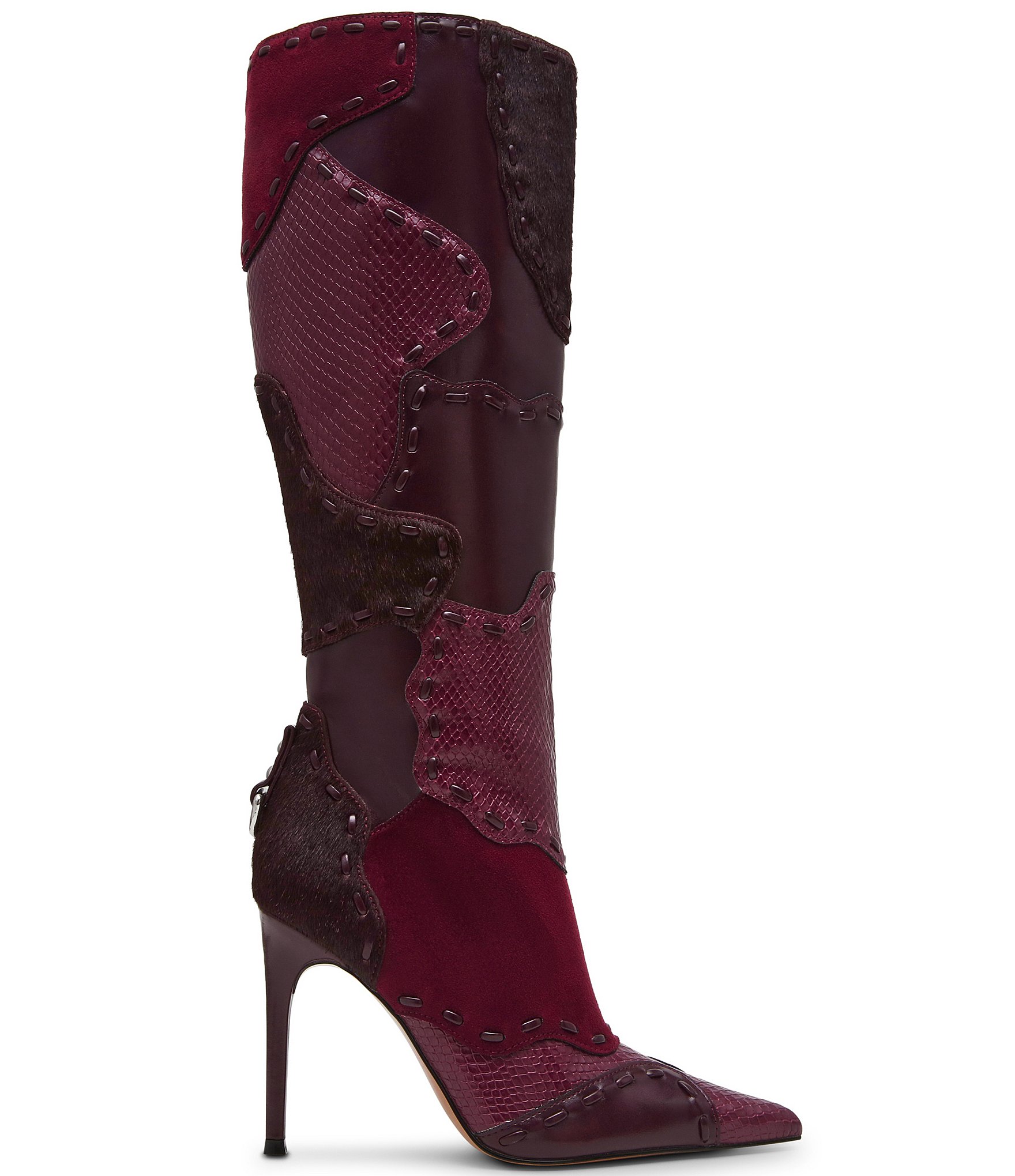 Steve Madden Revive Patchwork Haircalf Tall Boots