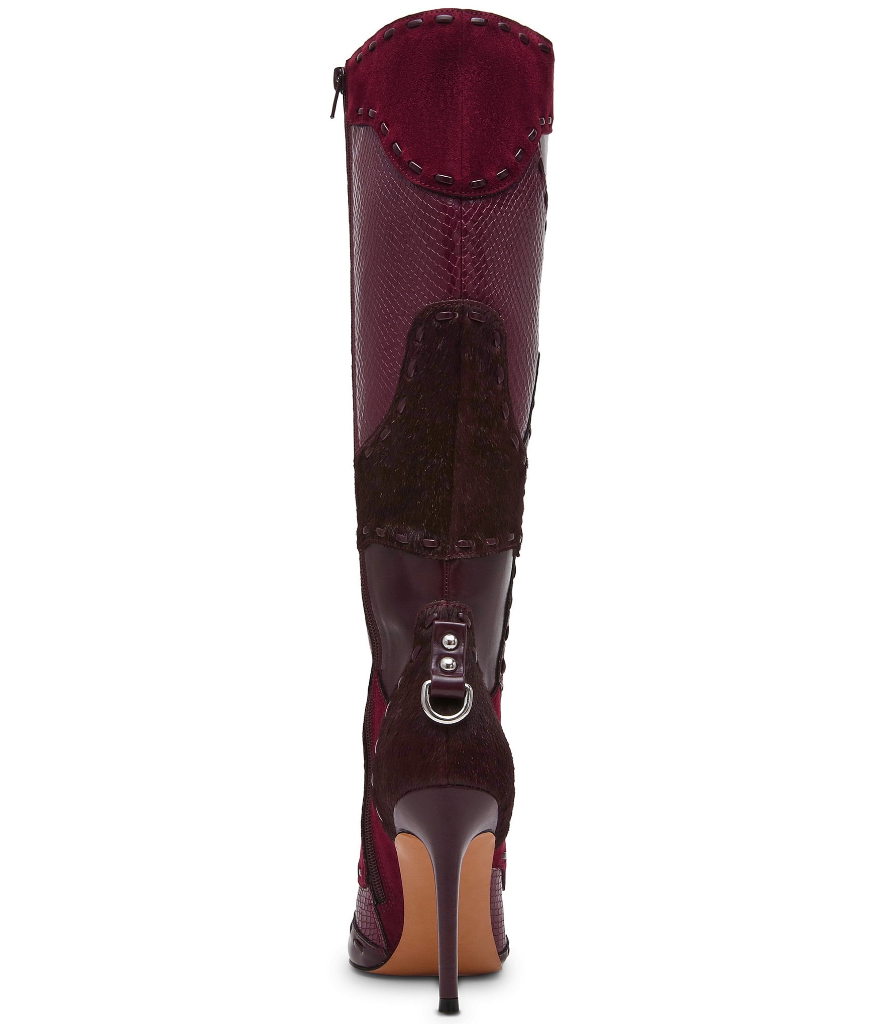 Steve Madden Revive Patchwork Haircalf Tall Boots