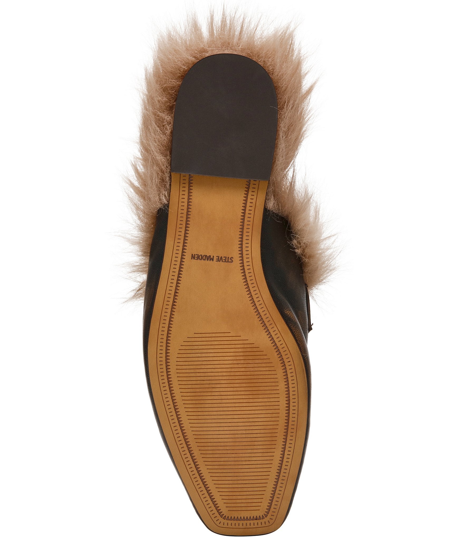 Steve Madden Romeo Faux Fur Bit Buckle Loafer Mules