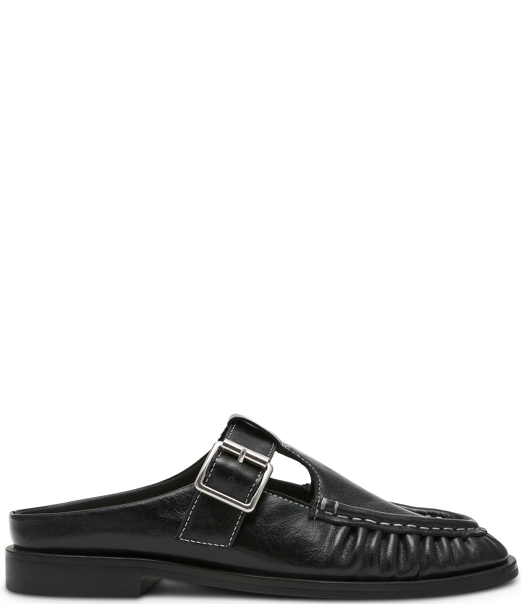 Steve Madden Rona Leather Buckle Strap Loafer Mules