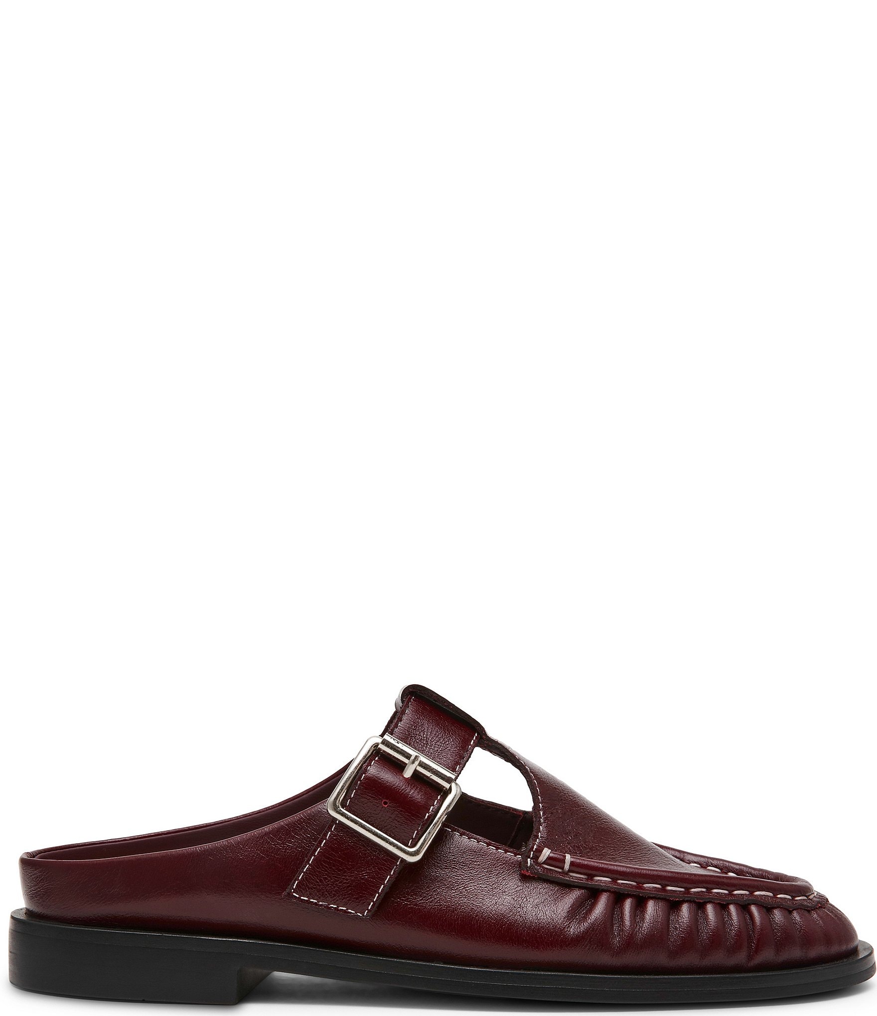 Steve Madden Rona Leather Buckle Strap Loafer Mules