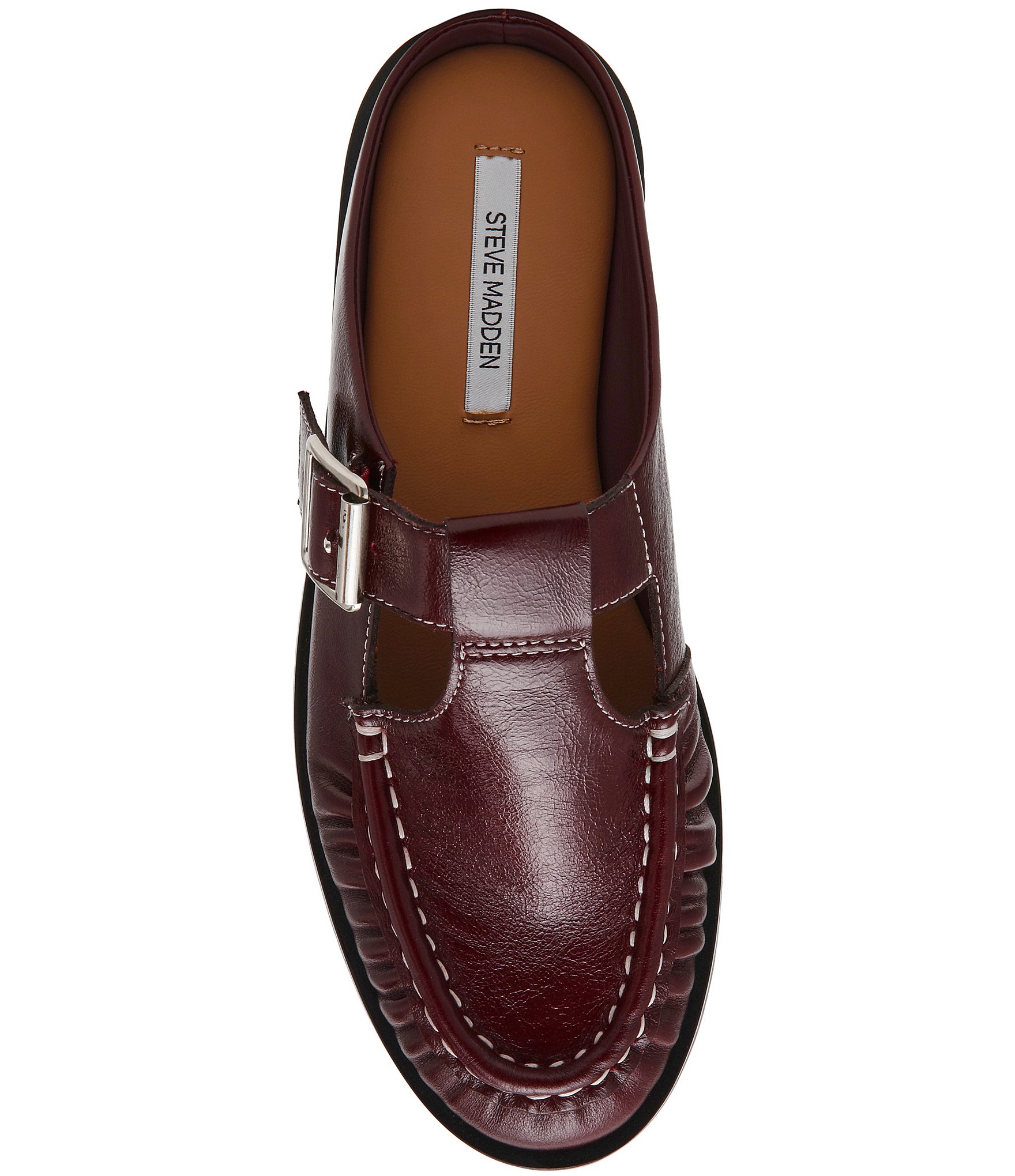 Steve Madden Rona Leather Buckle Strap Loafer Mules