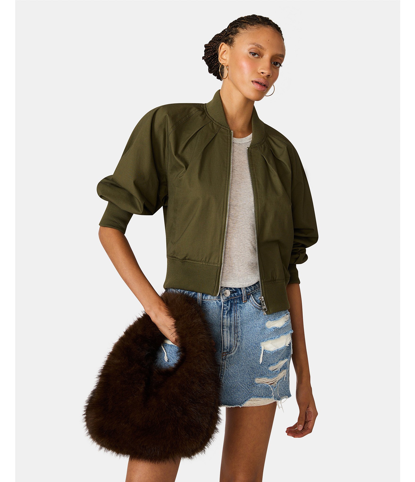 Steve Madden Saga Faux Fur Shoulder Bag