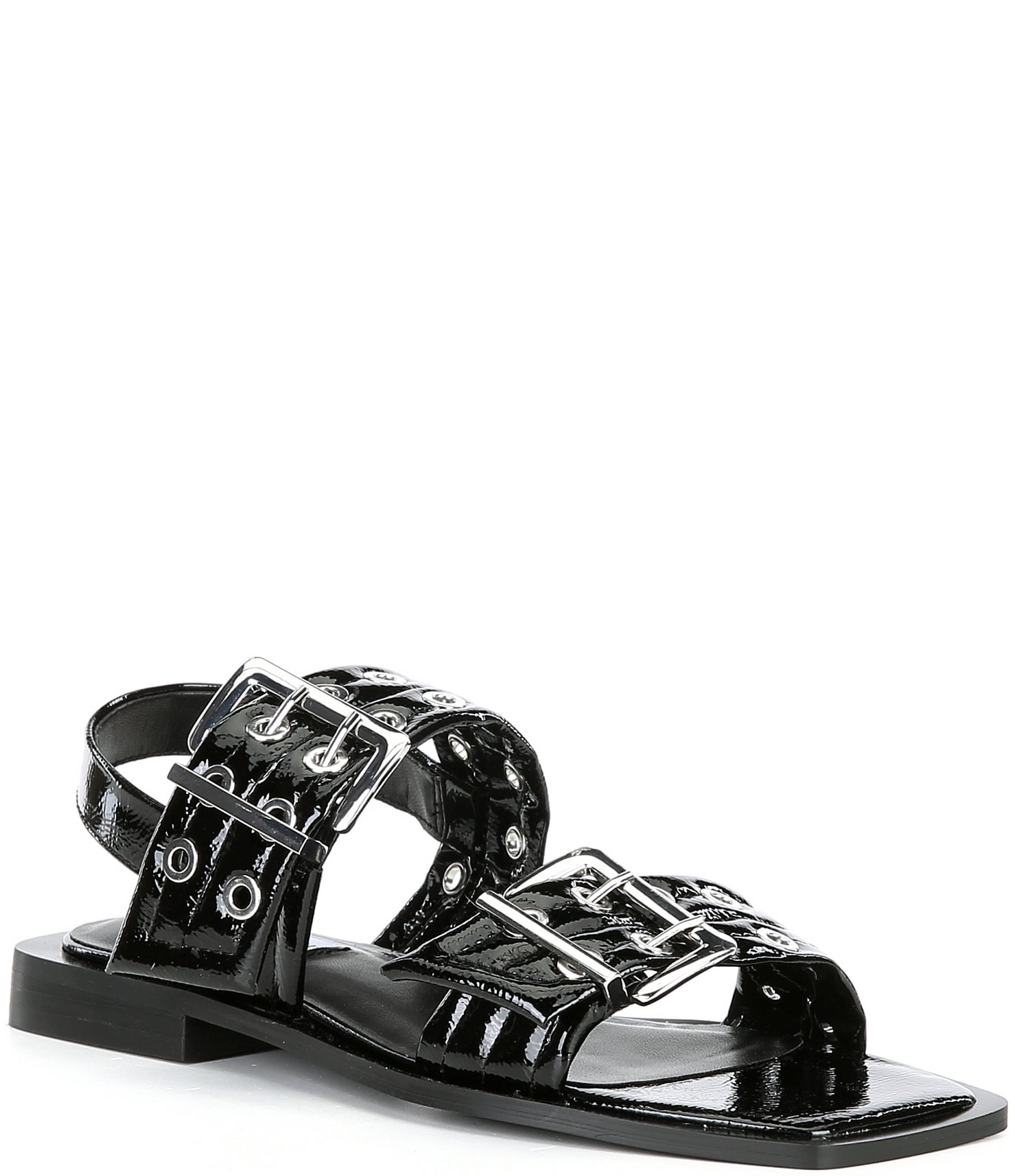 Steve Madden Sandria Patent Oversized Buckle Sandals | Dillard's