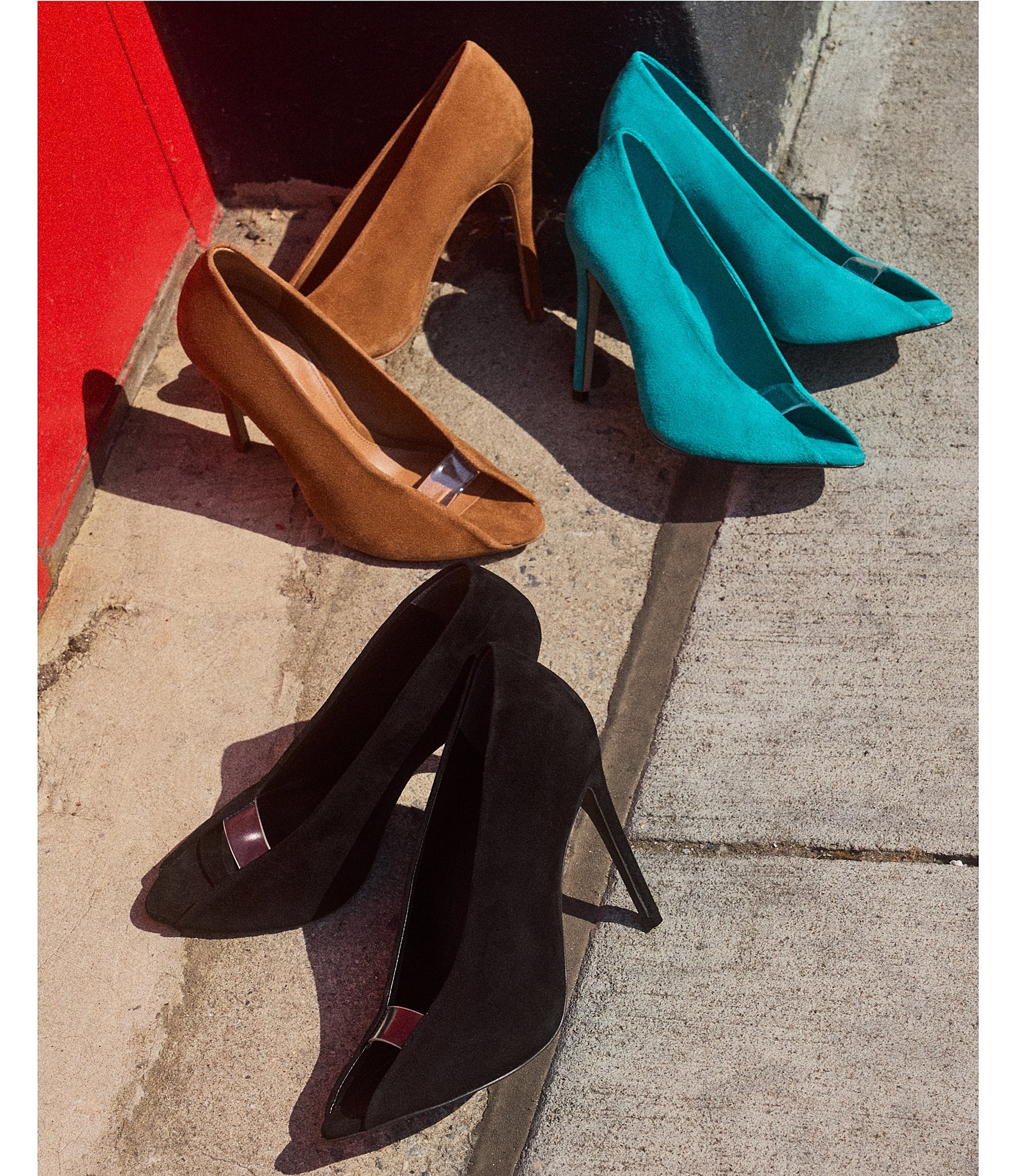 Steve Madden Santino Suede Clear Peep Toe Pumps