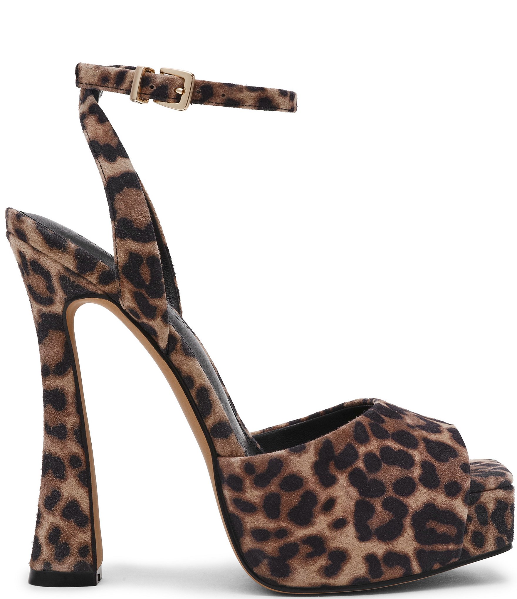 Steve Madden Sass Leopard Print Suede Platform Dress Sandals