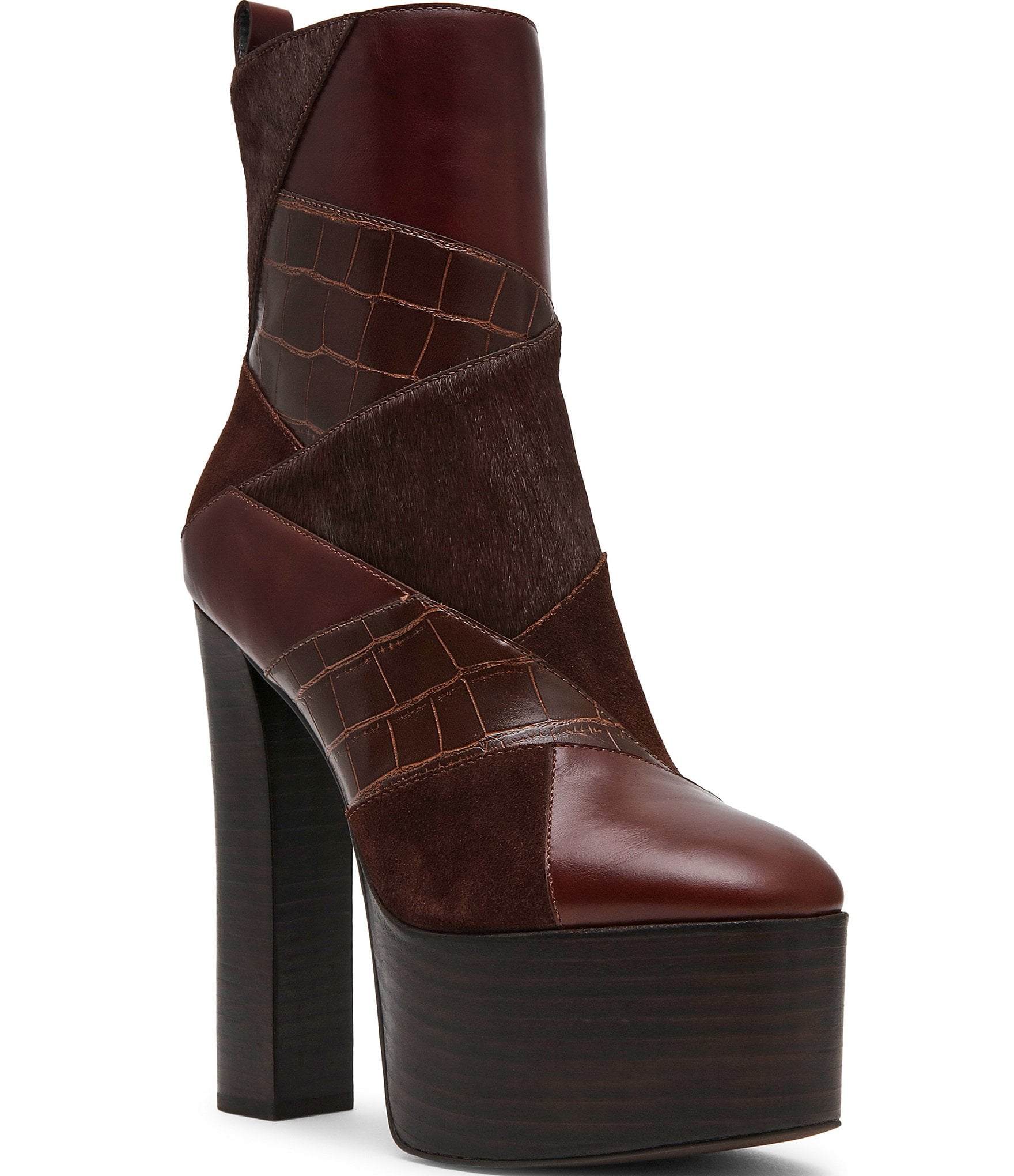 Steve Madden Semona Patchwork Platform Ankle Booties