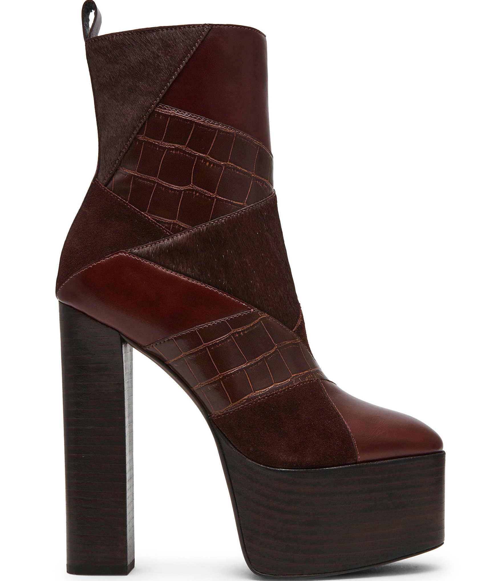 Steve Madden Semona Patchwork Platform Ankle Booties