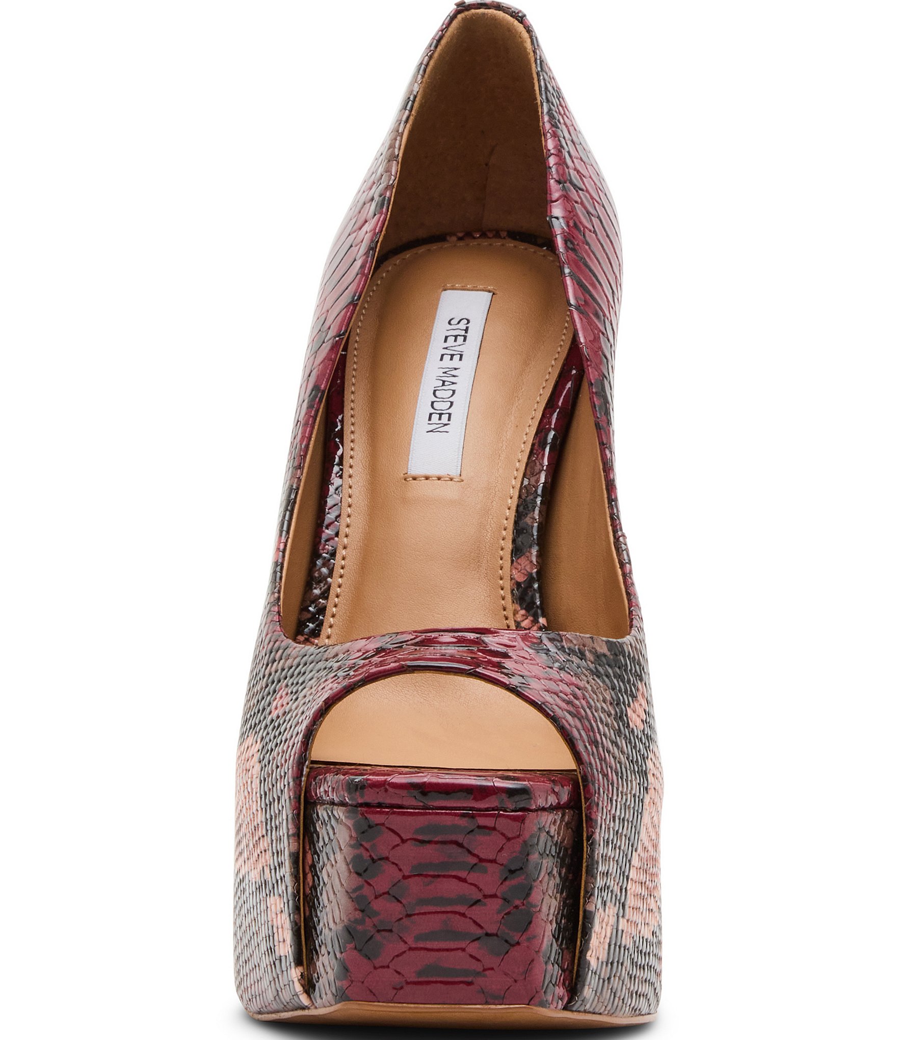 Steve Madden Stelan Snake Print Peep Toe Platform Stiletto Pumps