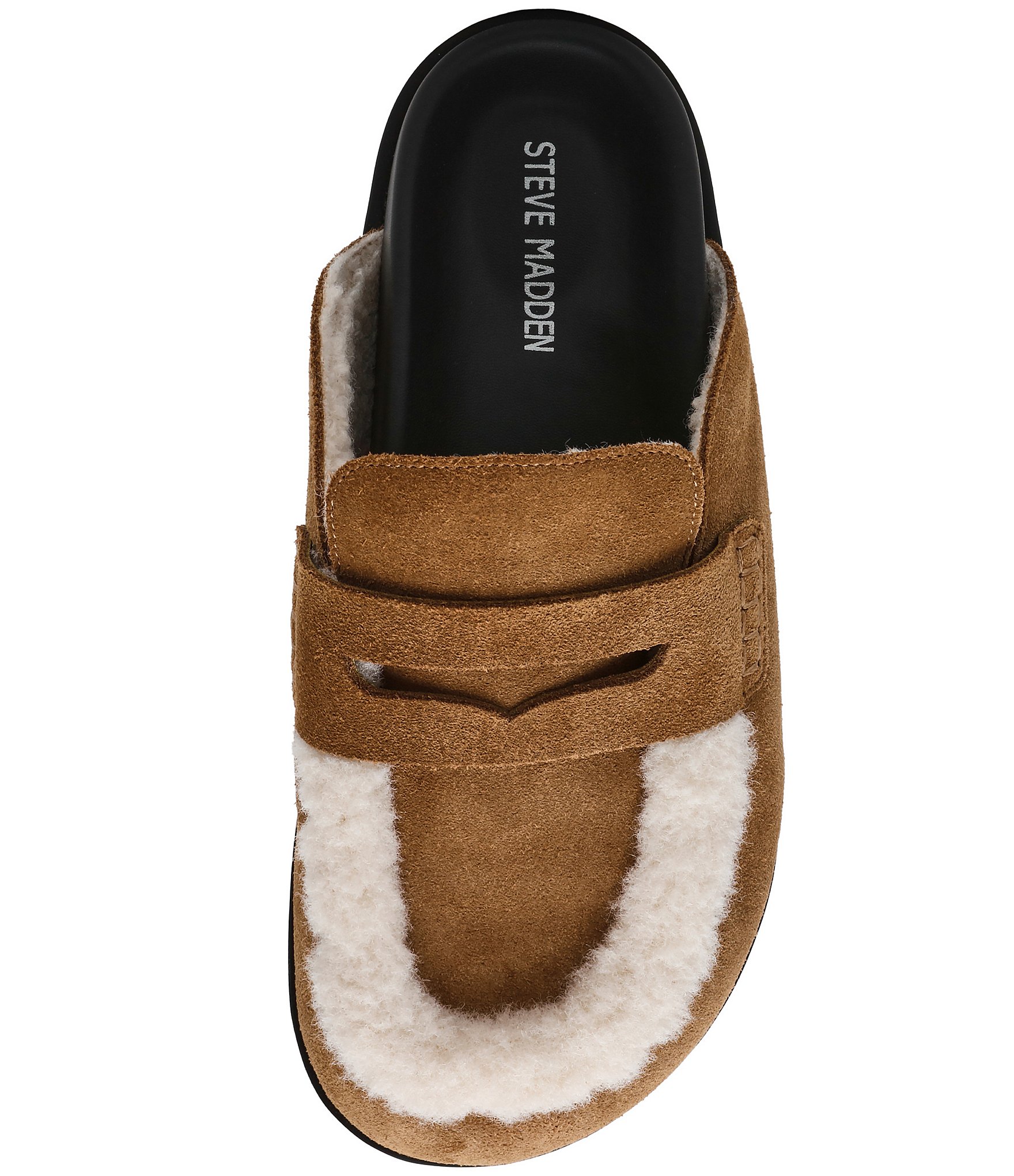 Steve Madden Tomlin Suede Faux Fur Platform Clogs